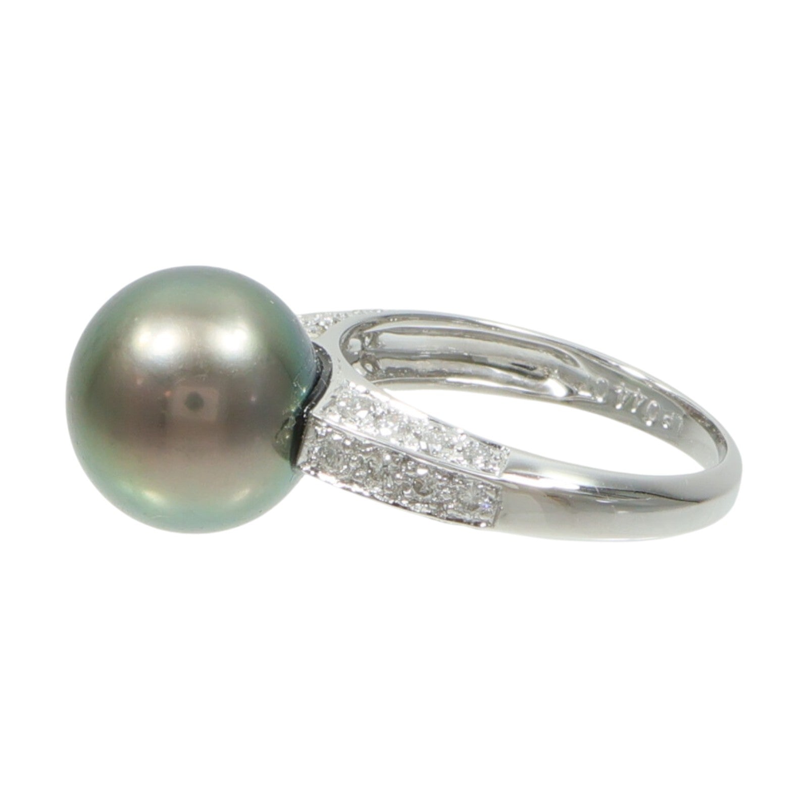 JEWELRY 18K白金Pearl Diamond Ring珍珠/鑽石戒指