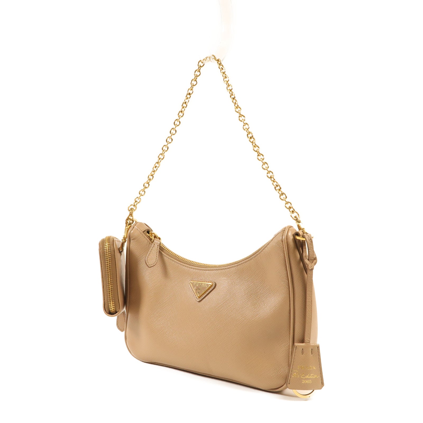 PRADA Saffiano皮革Re-Edition 2005金扣肩背袋