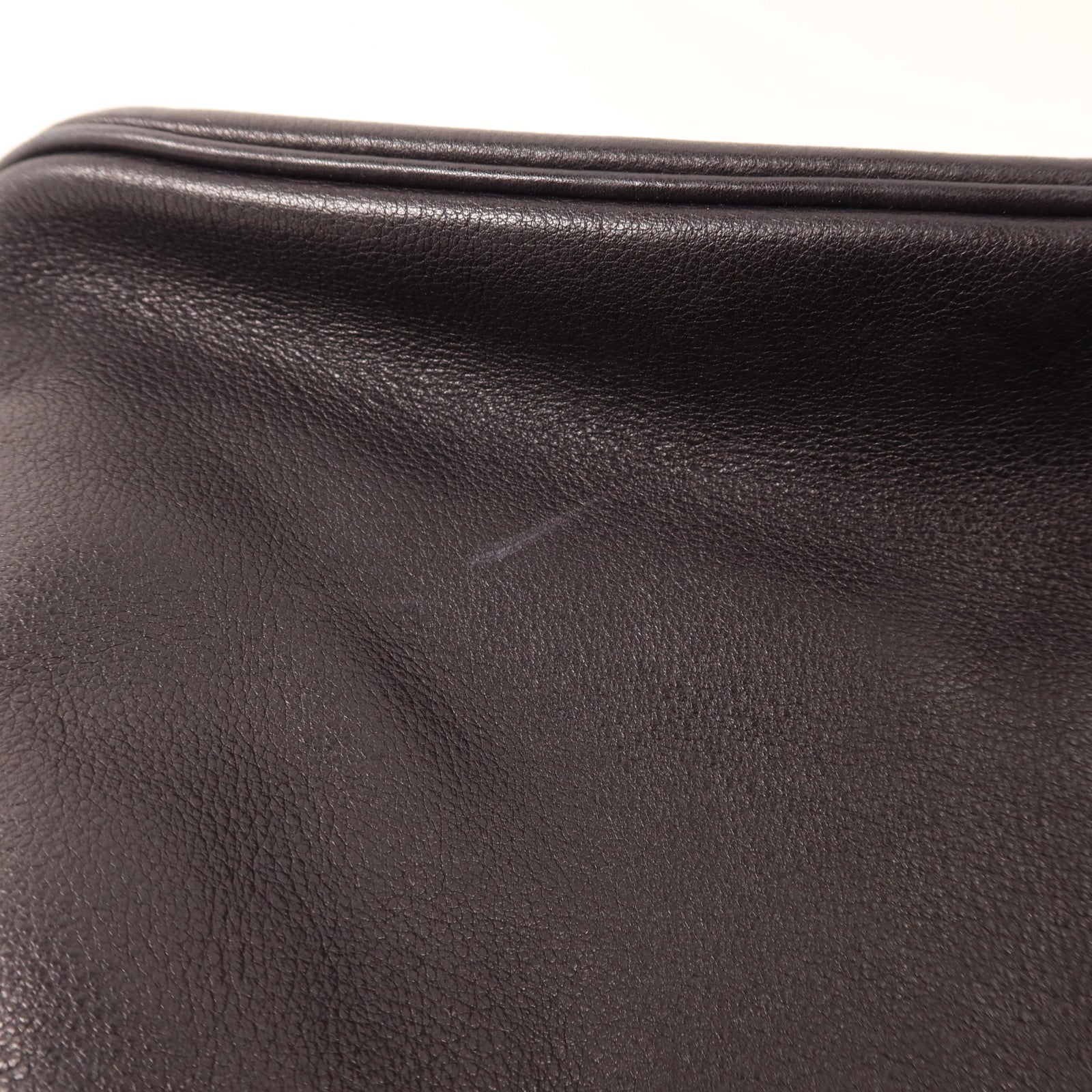 HERMES Evergrain皮革Massai銀扣肩背袋Noir