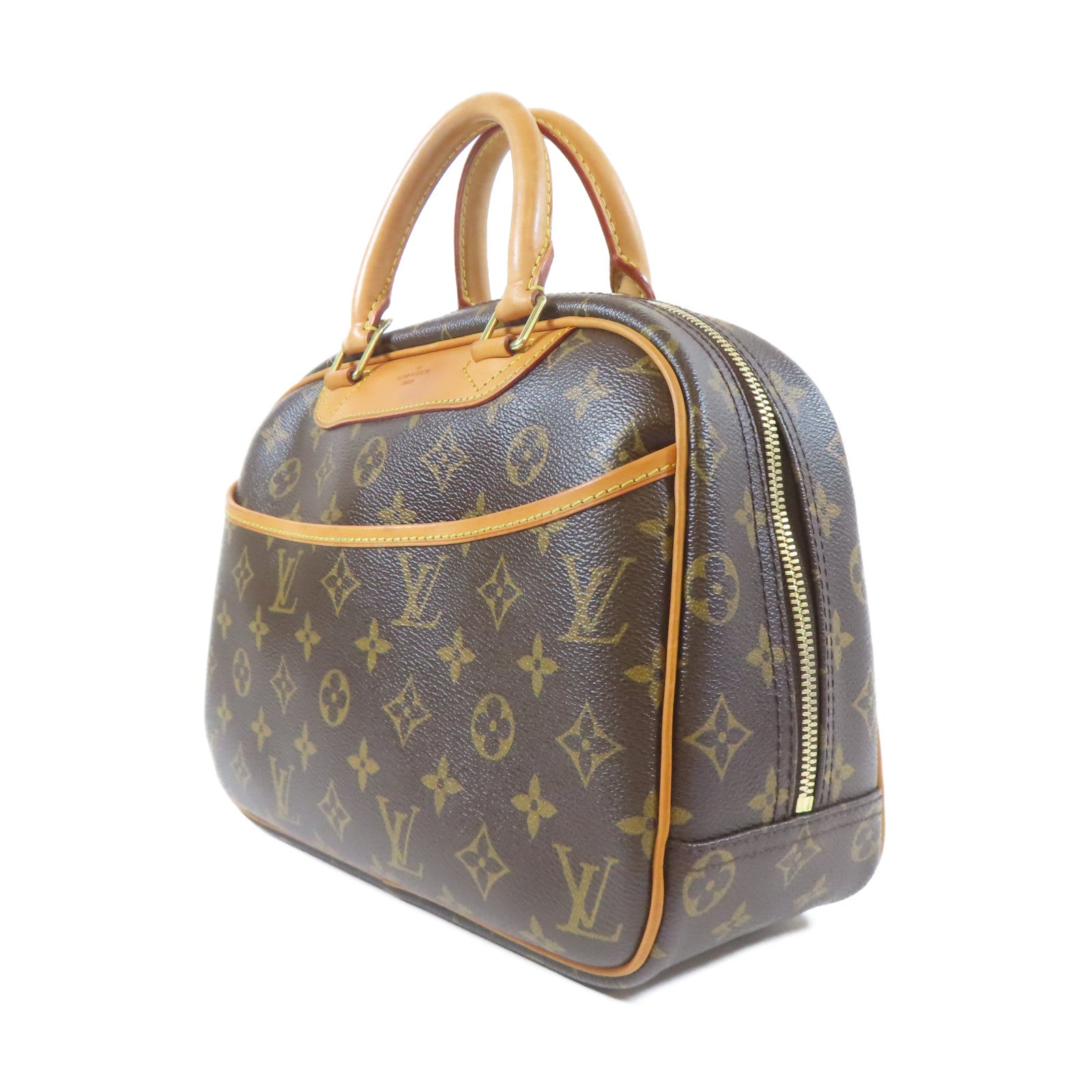 LOUIS VUITTON Monogram Trouville Handbag金扣手挽袋啡色