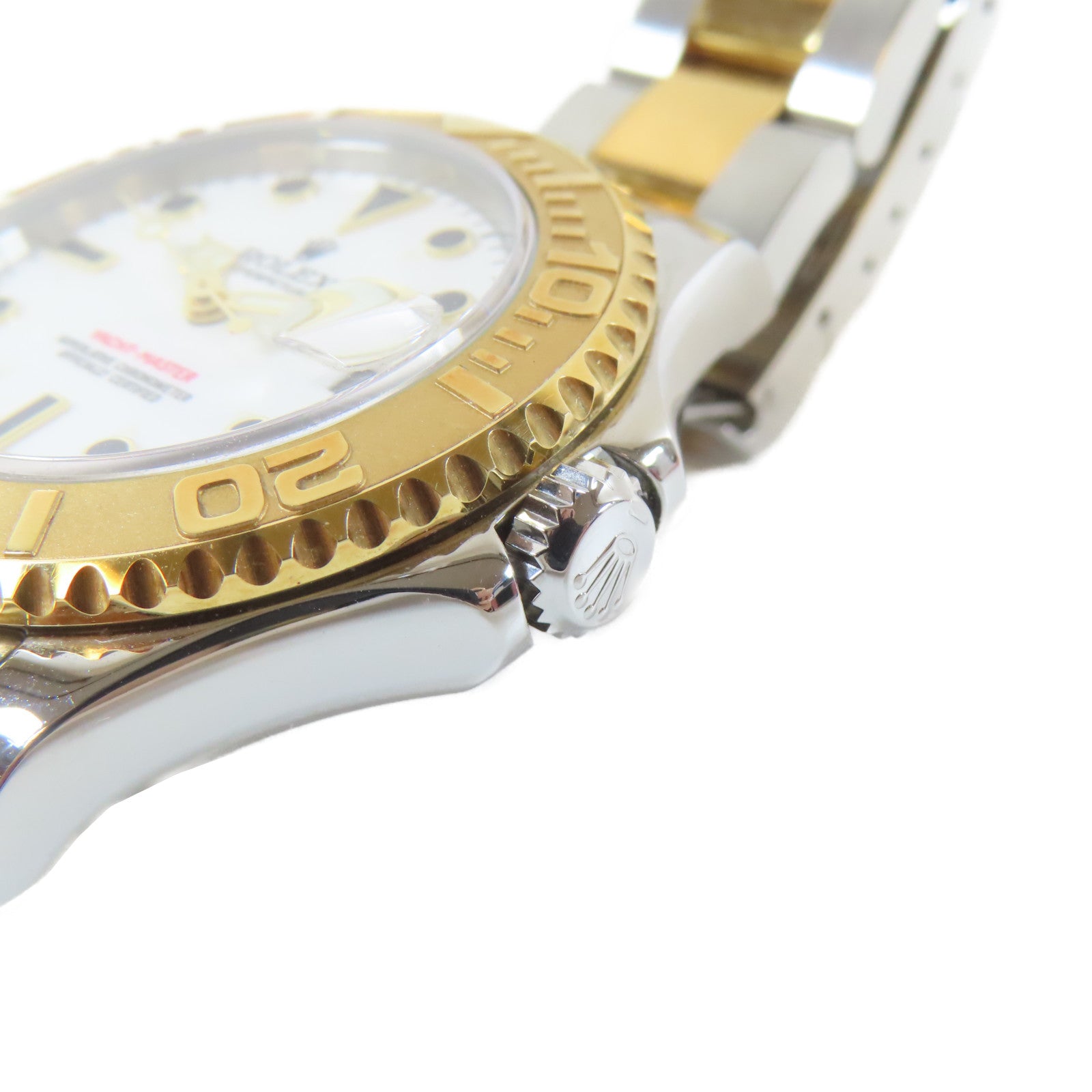 ROLEX 18K黃金/不鏽鋼Yacht Master Automatic Watch自動機芯手錶白色#16.5cm
