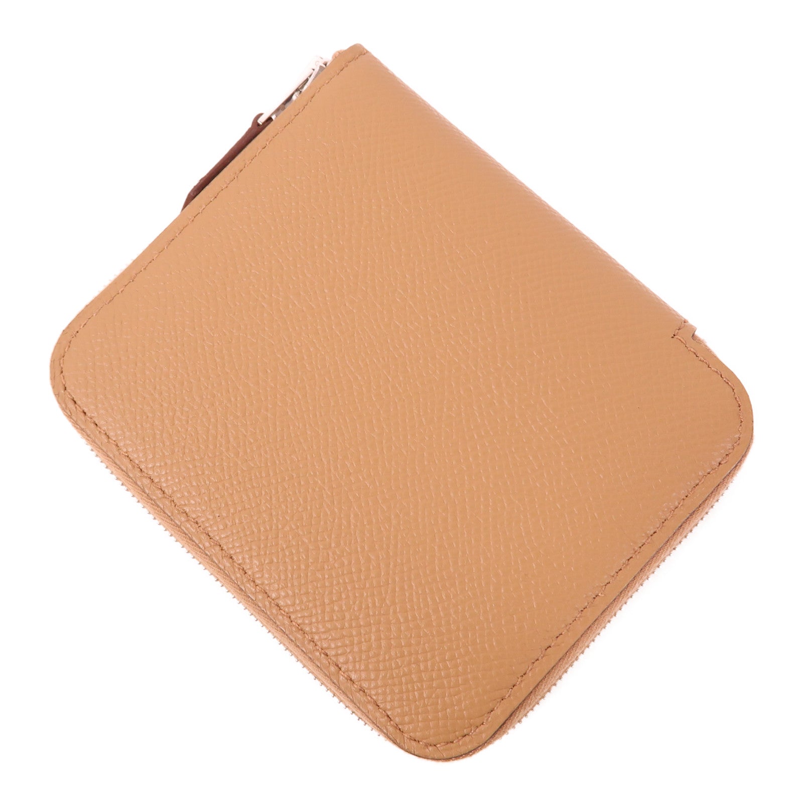 HERMES Epsom皮革Silk In Compact銀扣錢包Chai