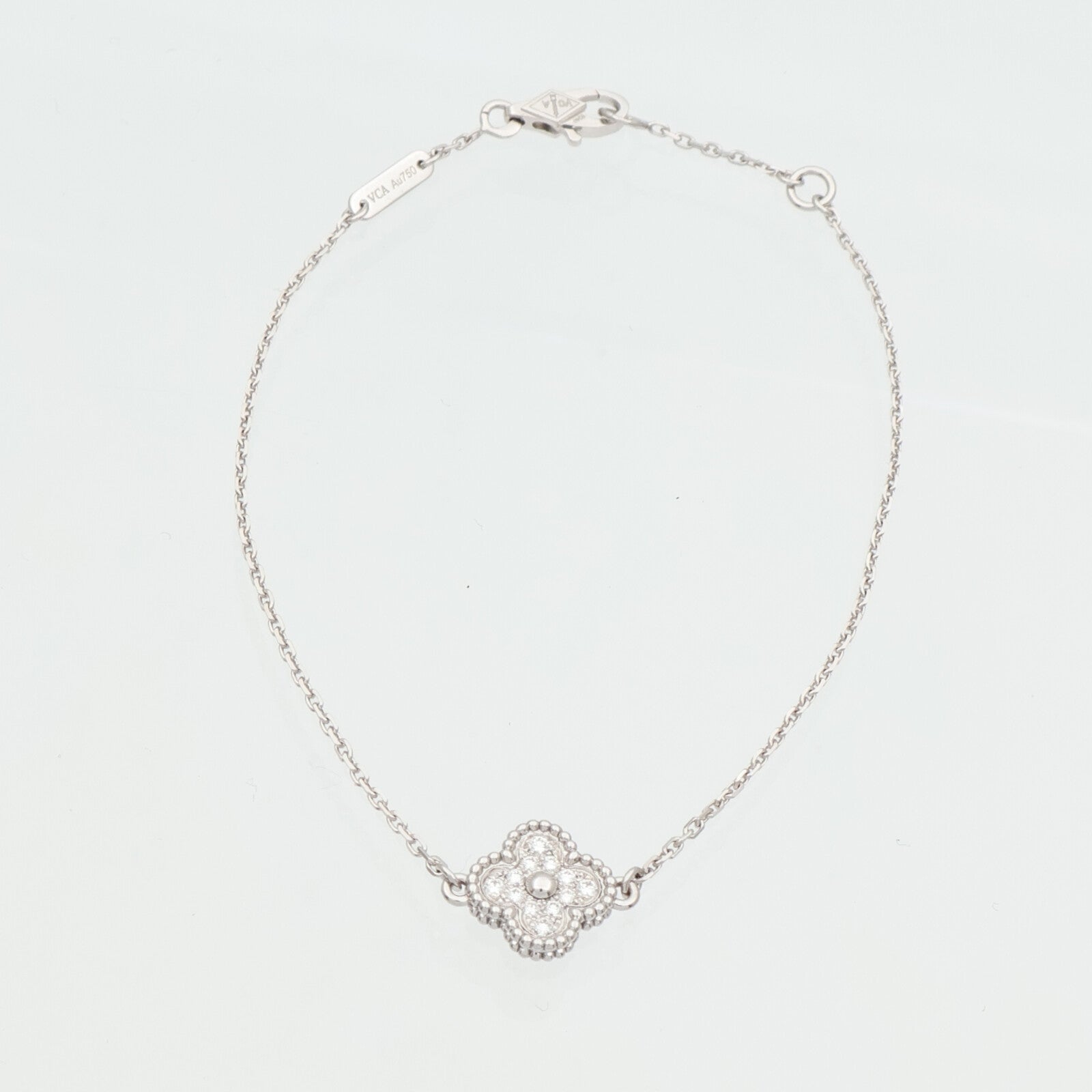 Van Cleef & Arpels 18K白金Sweet Alhambra鑽石手鏈