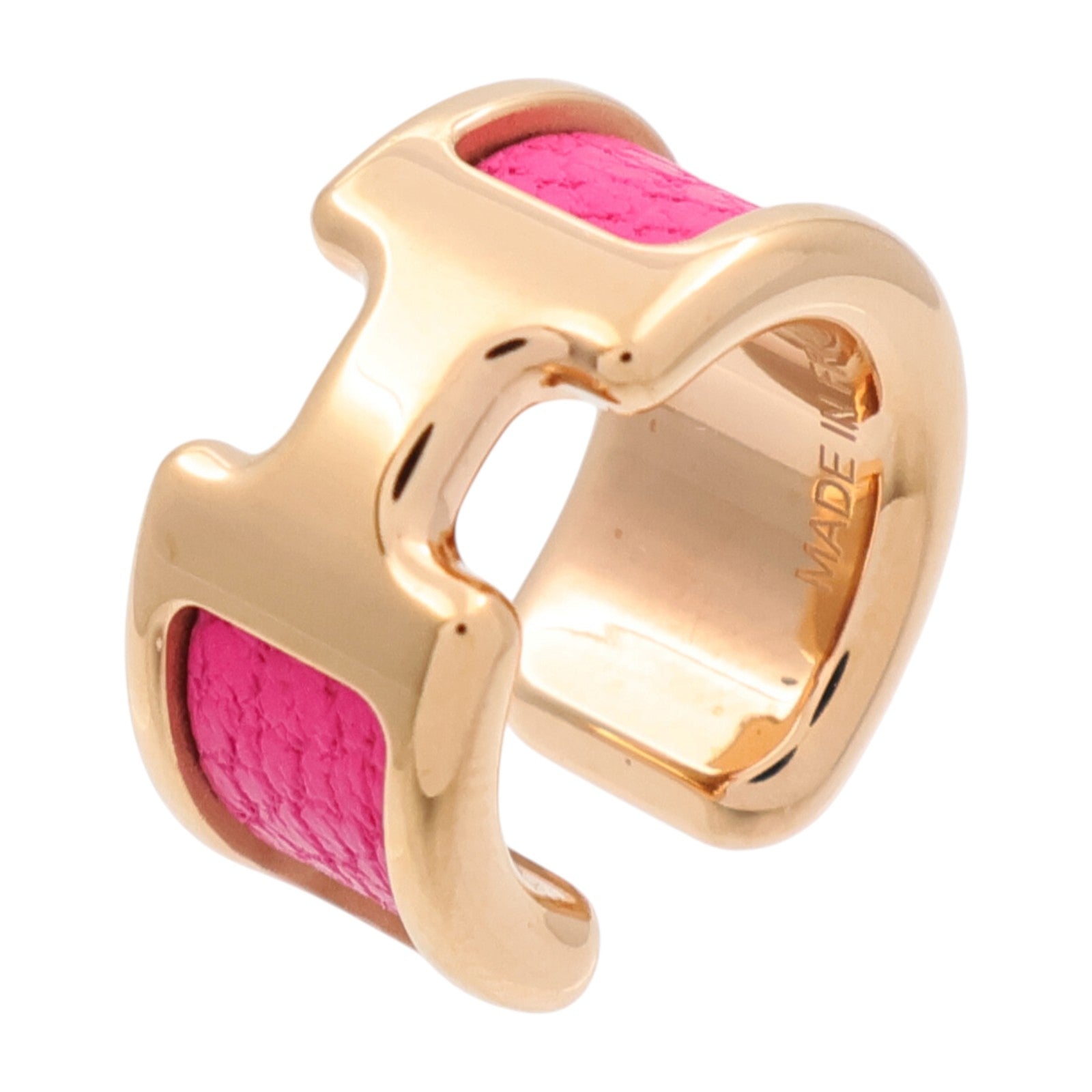 HERMES 金屬/Madame皮革Olympe Ear Cuff Small Model耳骨夾Rose Shocking