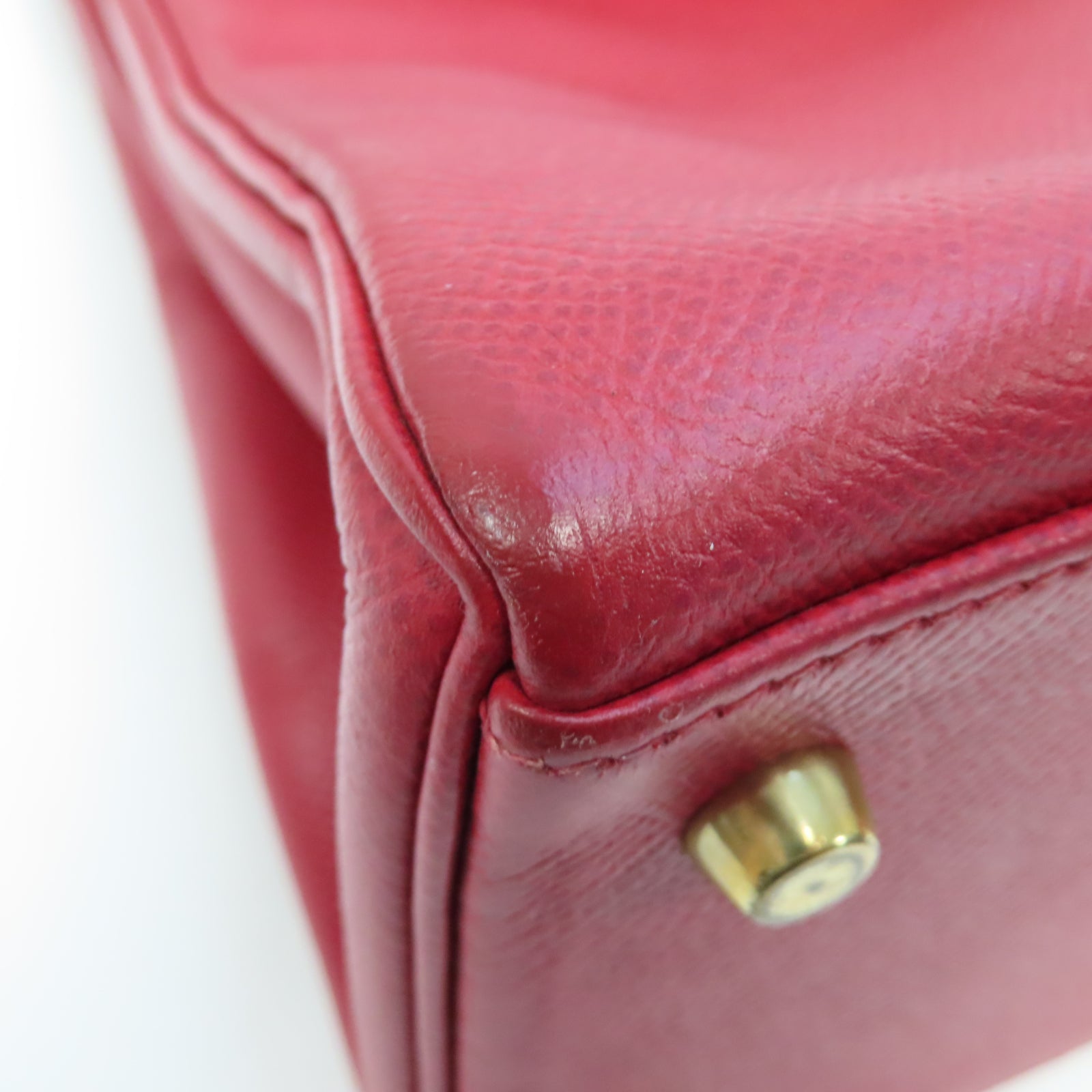 HERMES Epsom皮革Kelly 28金扣手挽肩背兩用袋紅色