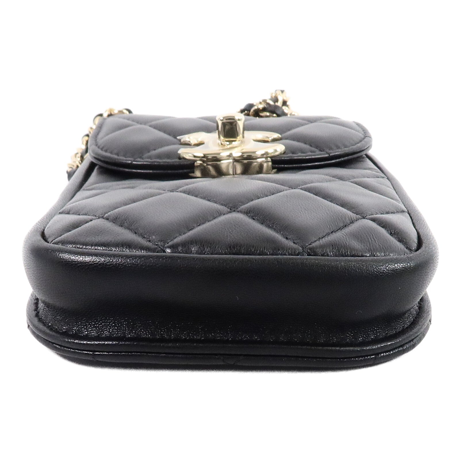 CHANEL 羊皮皮革Phone Bag鏈帶肩背袋