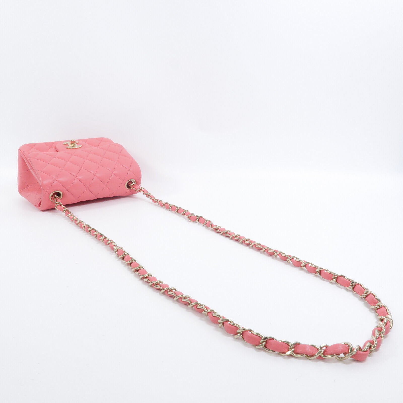 CHANEL 羊皮皮革Mini Classic 17鏈帶肩背袋