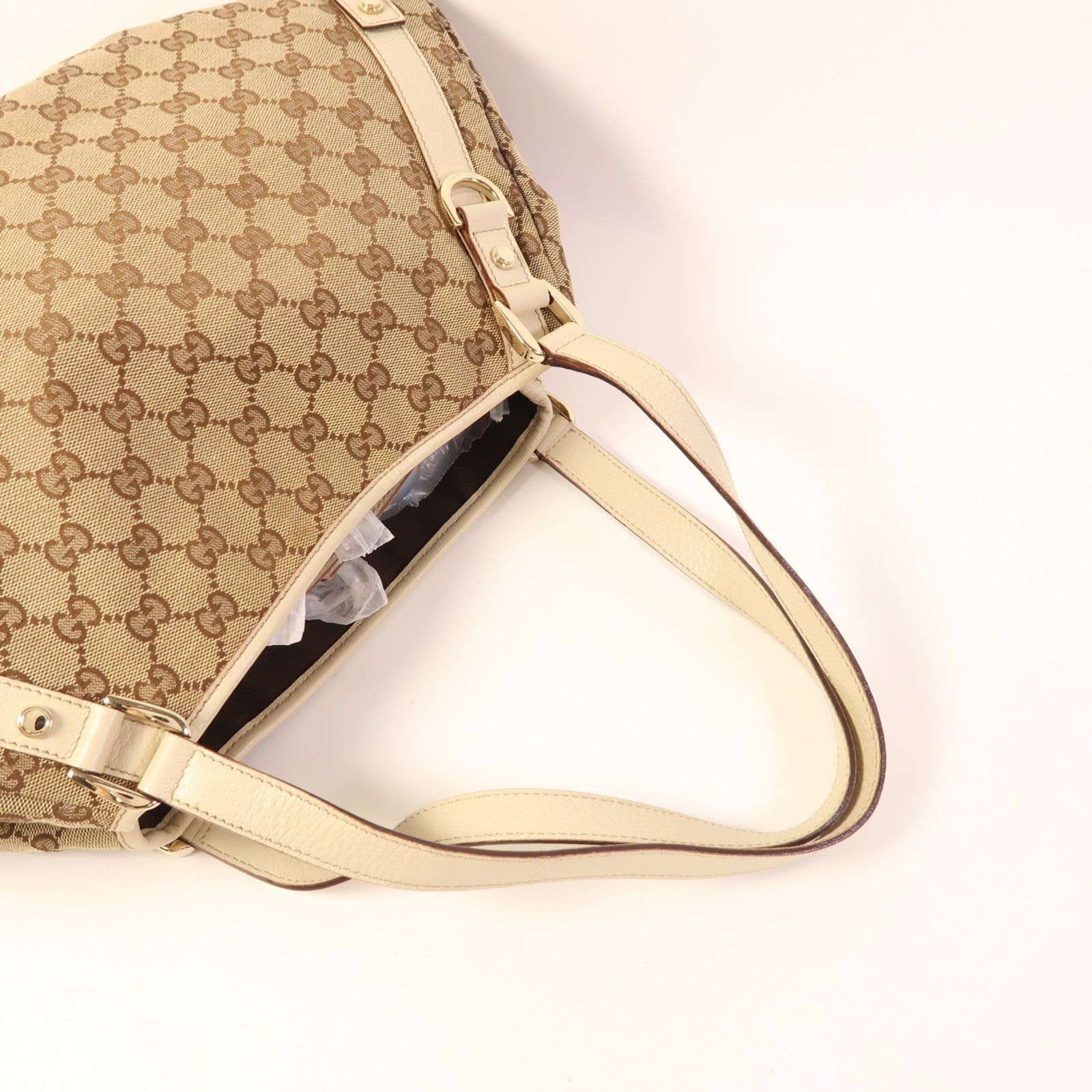 GUCCI 帆布Shoulder Bag銀扣肩背袋