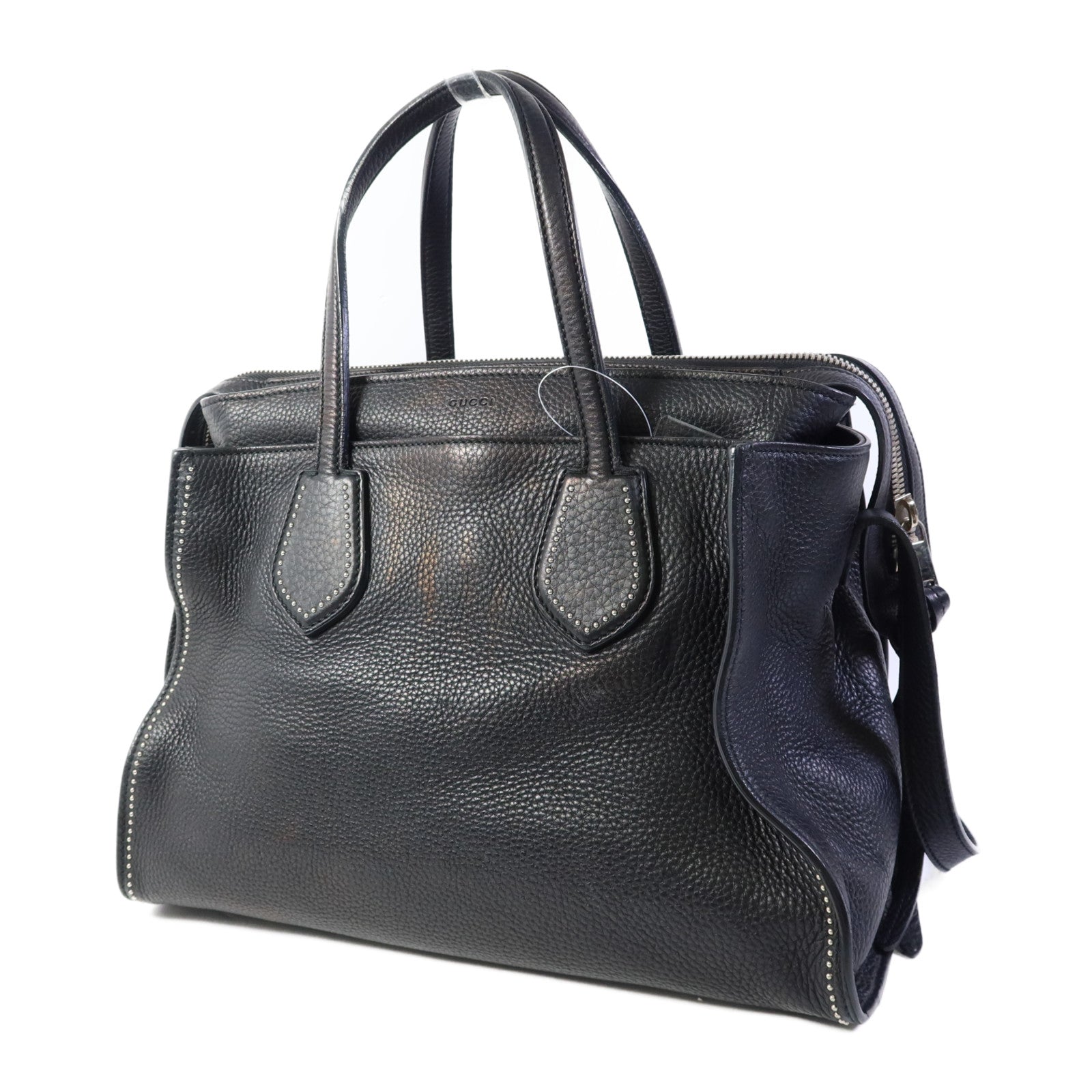 GUCCI 牛皮皮革2 Way Shoulder Bag銀扣手挽肩背兩用袋