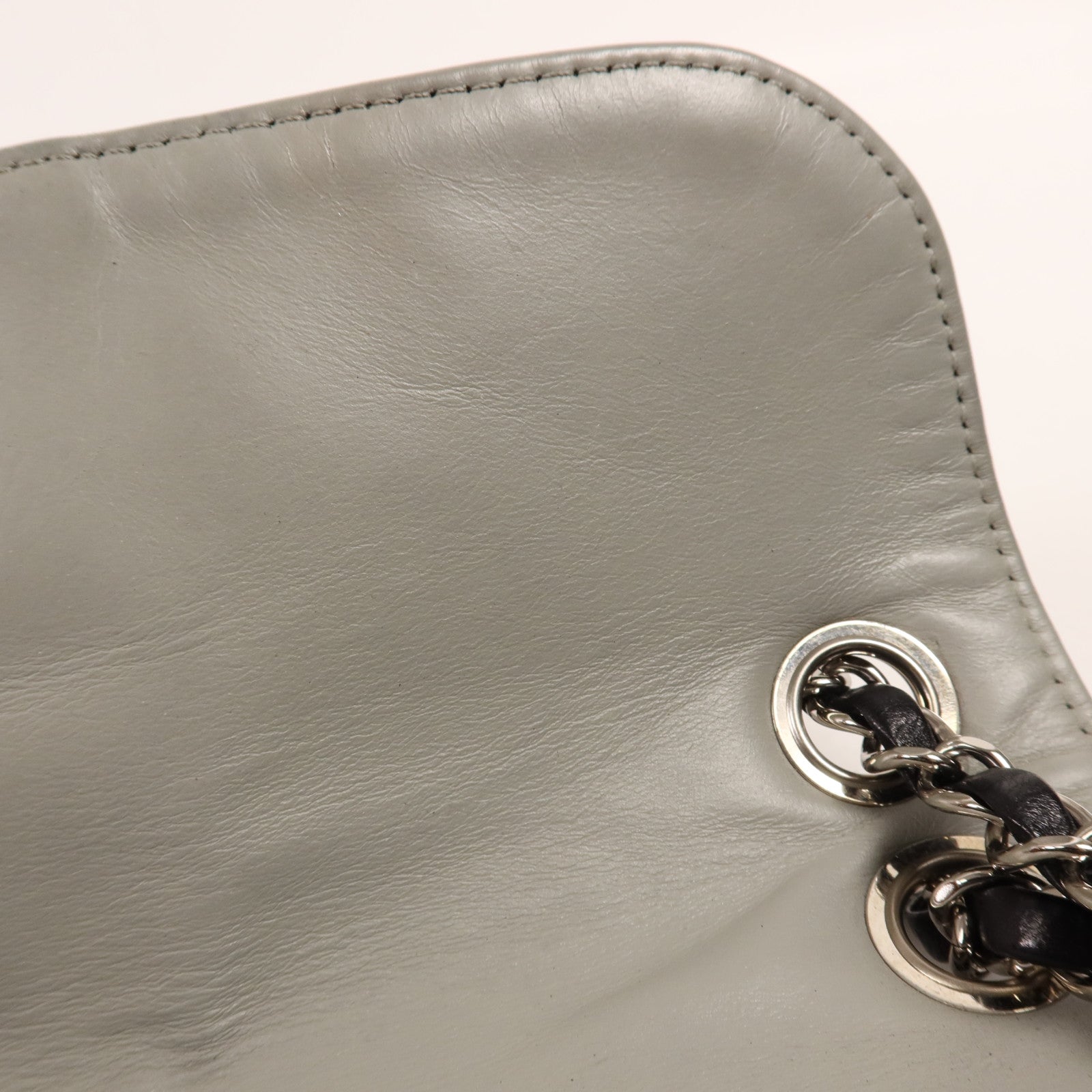 CHANEL 牛皮皮革Chain Shoulder銀扣手挽肩背兩用袋