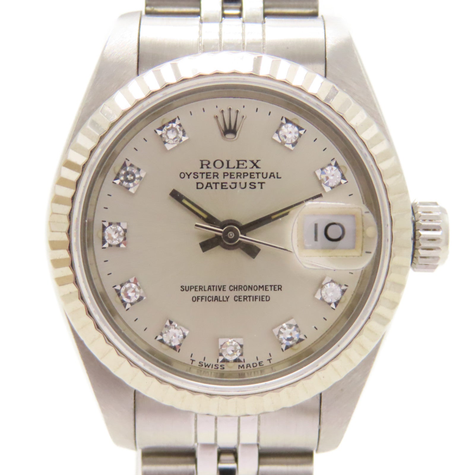 ROLEX Datejust不鏽鋼手錶自動機芯銀色