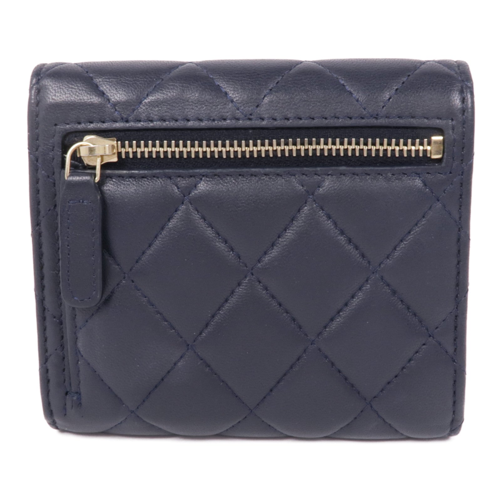 CHANEL 羊皮皮革Wallet金扣錢包