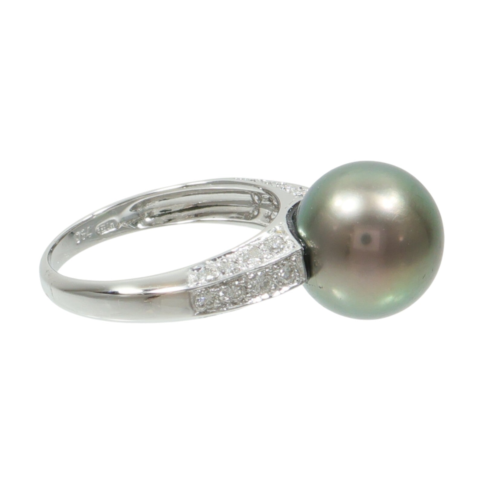 JEWELRY 18K白金Pearl Diamond Ring珍珠/鑽石戒指