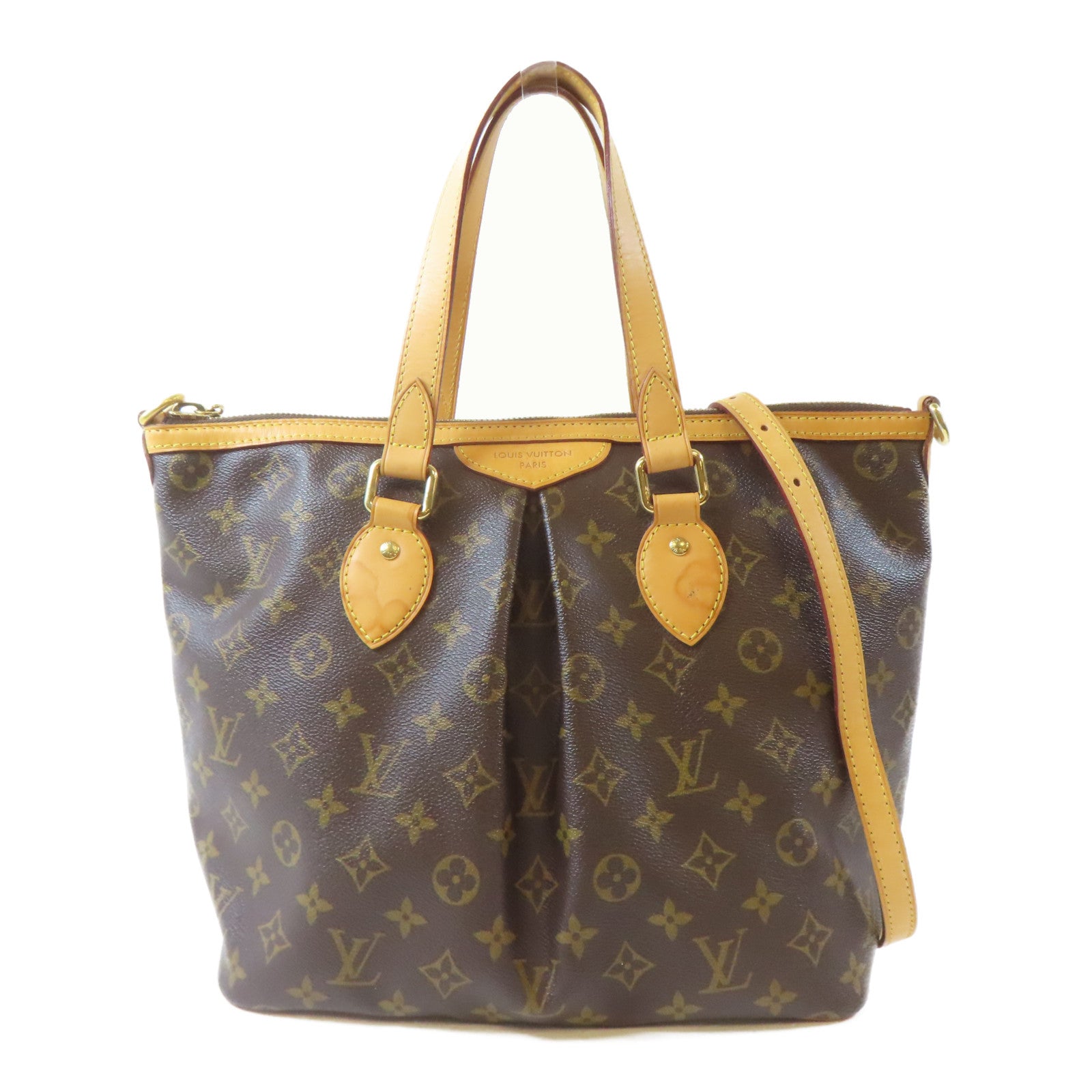 LOUIS VUITTON Monogram Palermo PM金扣手挽肩背兩用袋啡色