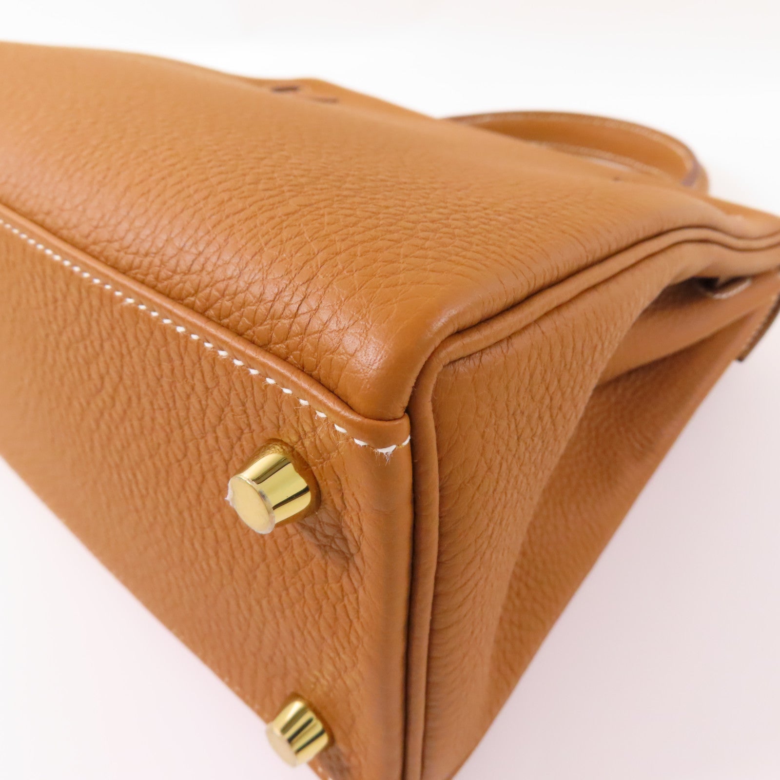 HERMES Togo皮革Kelly 25金扣手挽肩背兩用袋Gold