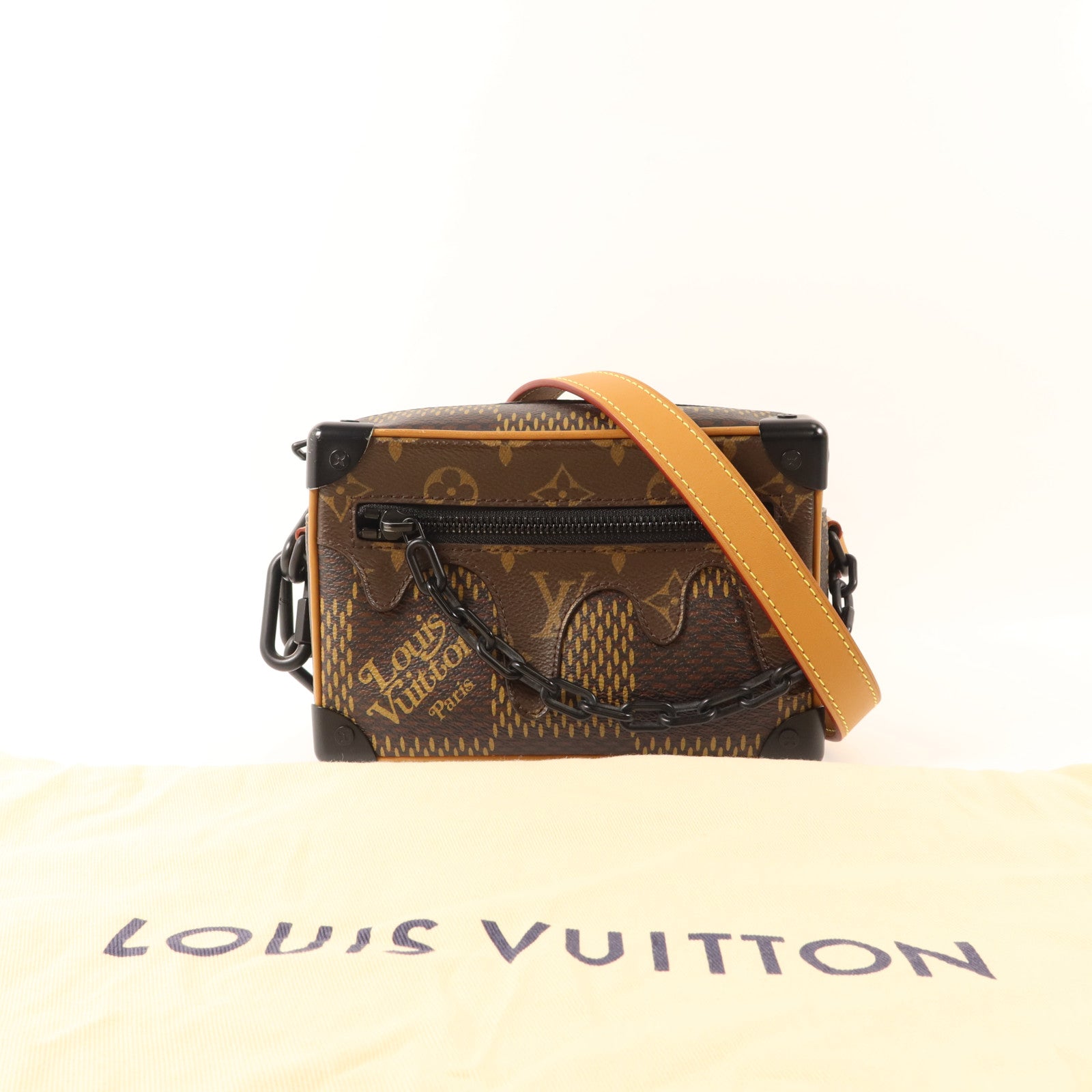 LOUIS VUITTON Damier Giant Ebene × Nigo Mini Soft Trunk肩背袋