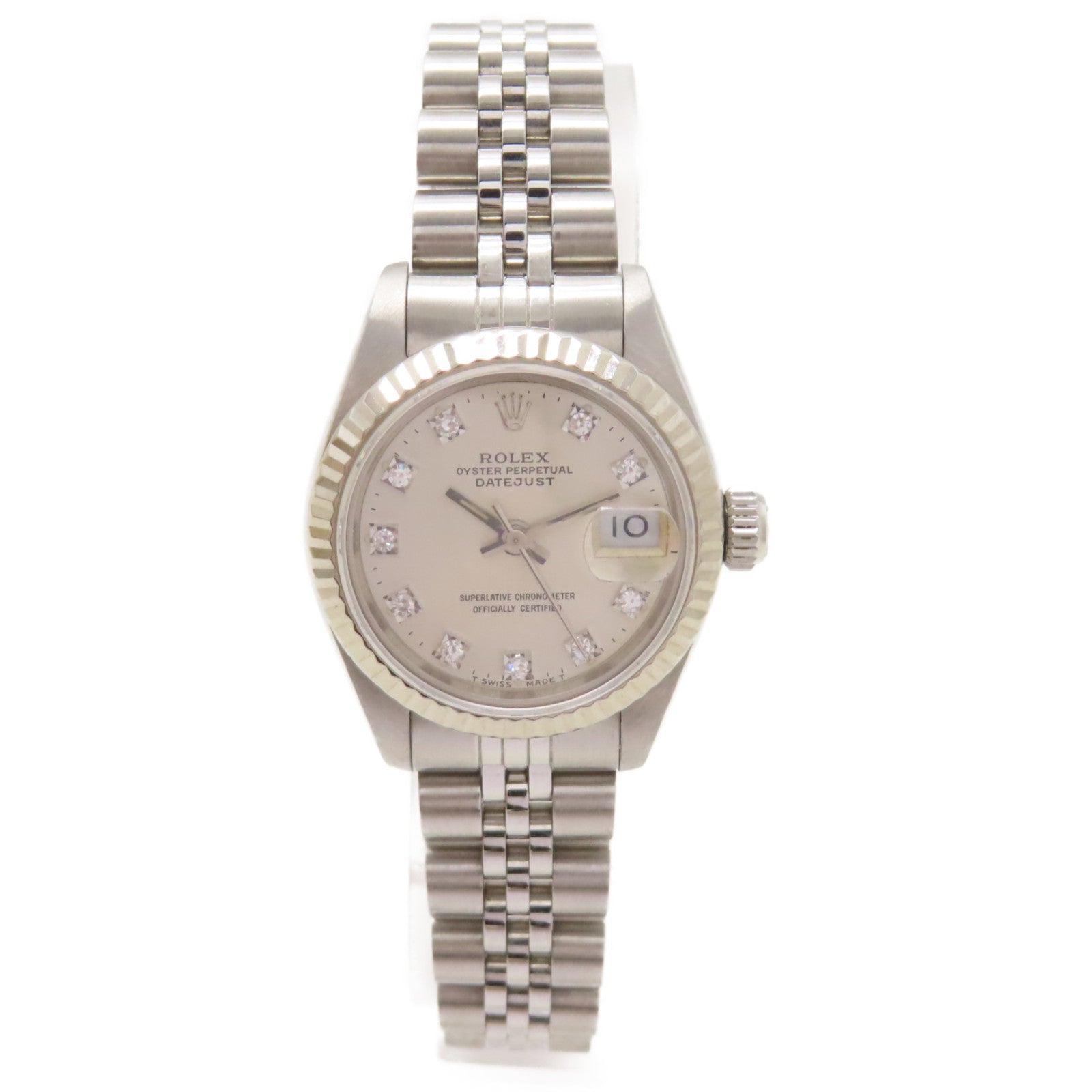 ROLEX Datejust不鏽鋼手錶自動機芯銀色