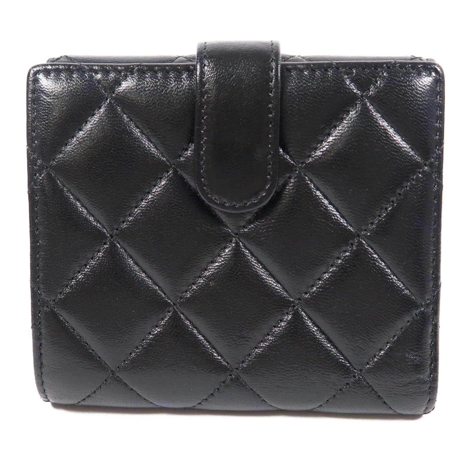 CHANEL 羊皮皮革Wallet銀扣錢包