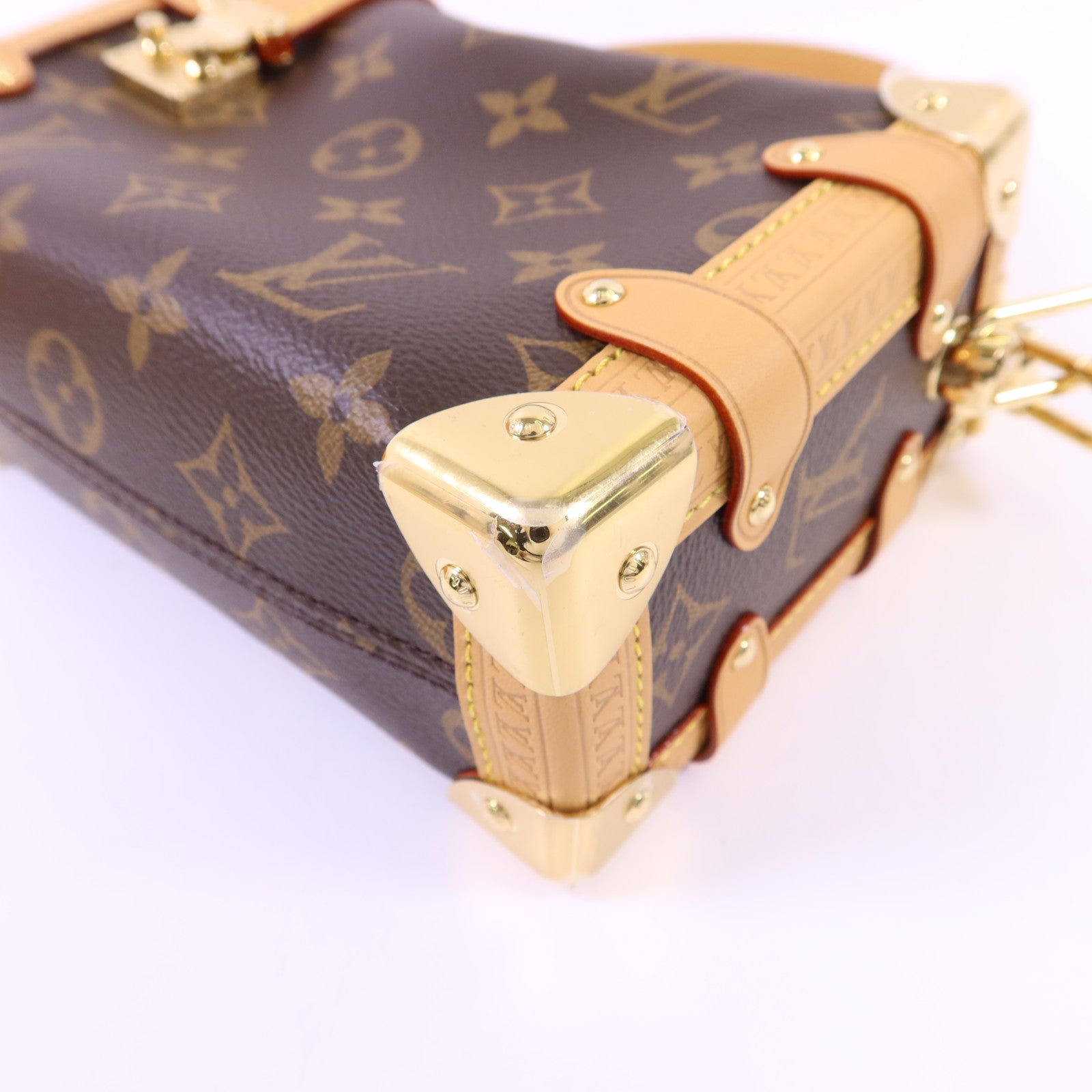 LOUIS VUITTON Monogram Side Trunk PM金扣手挽肩背兩用袋