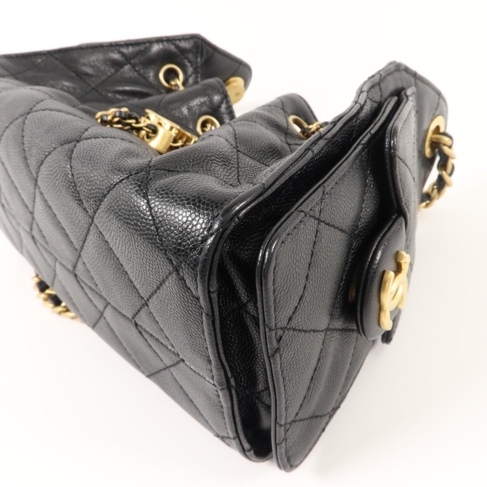 CHANEL 牛皮皮革25 Mini鏈帶肩背袋