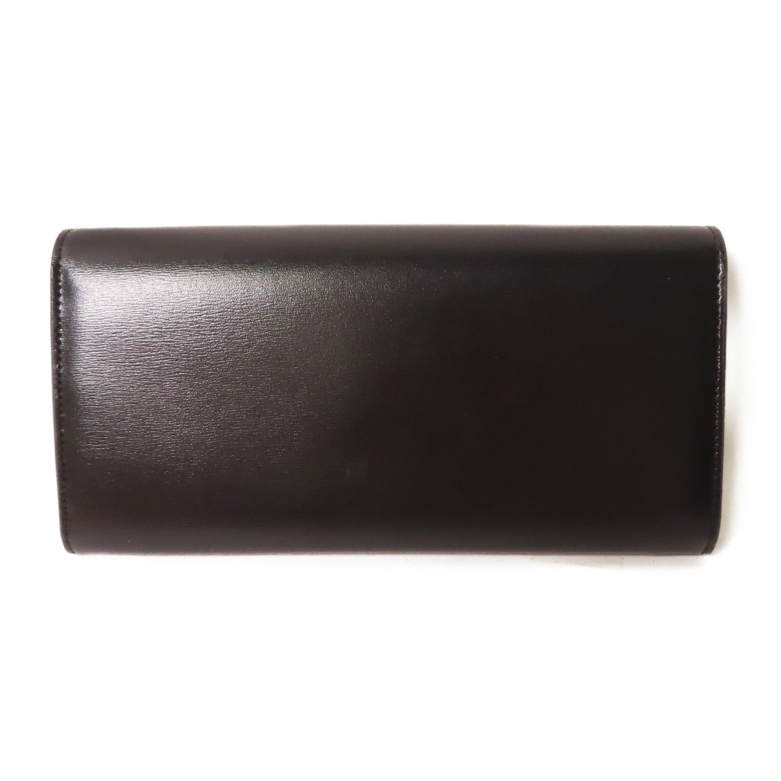 CELINE 牛皮皮革Triomphe Long Wallet金扣長錢包黑色