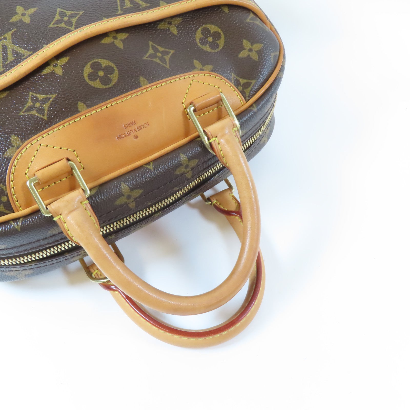 LOUIS VUITTON Monogram Trouville Handbag金扣手挽袋啡色