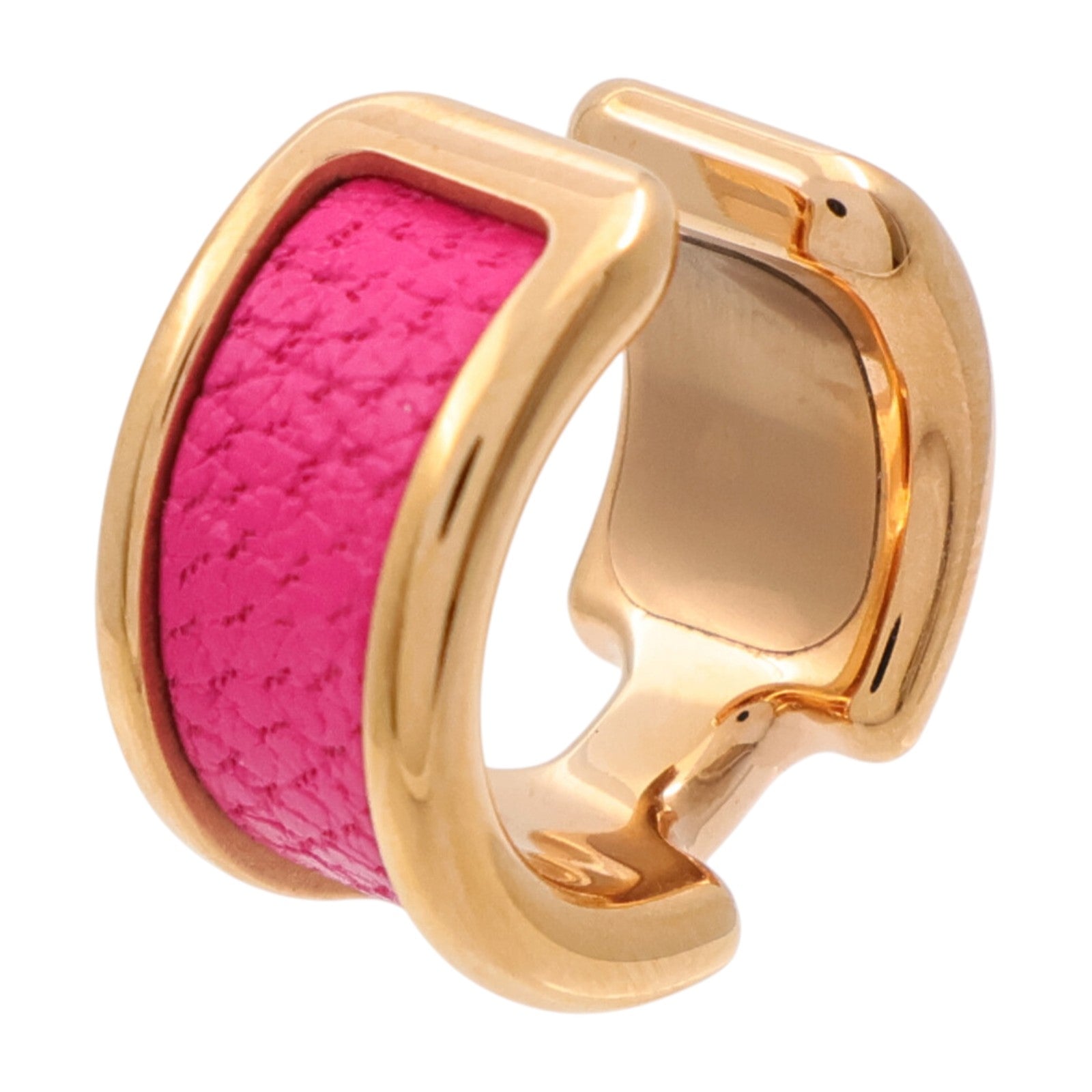 HERMES 金屬/Madame皮革Olympe Ear Cuff Small Model耳骨夾Rose Shocking