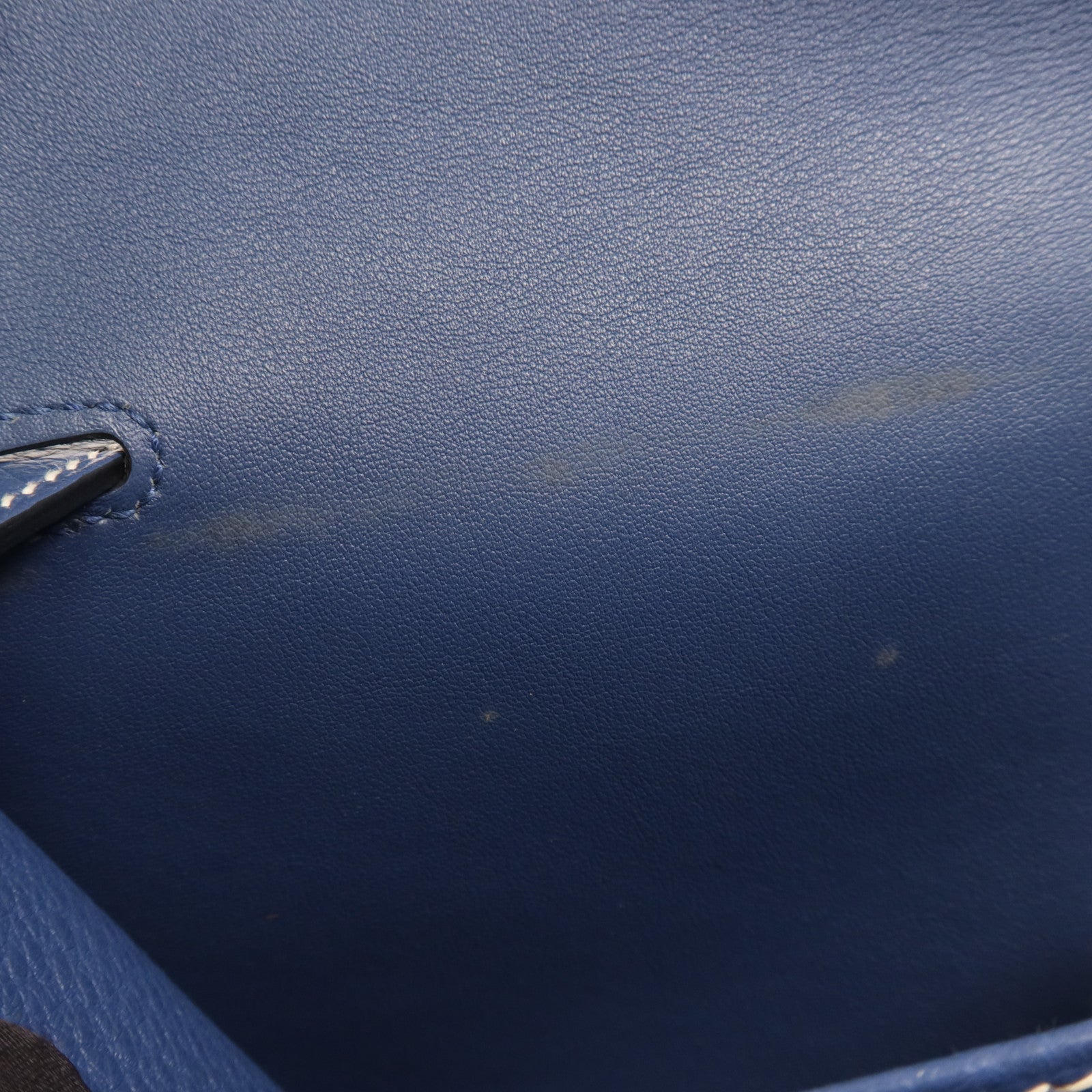 HERMES Clemence皮革Halzan 31銀扣手挽肩背兩用袋Bleu Agate