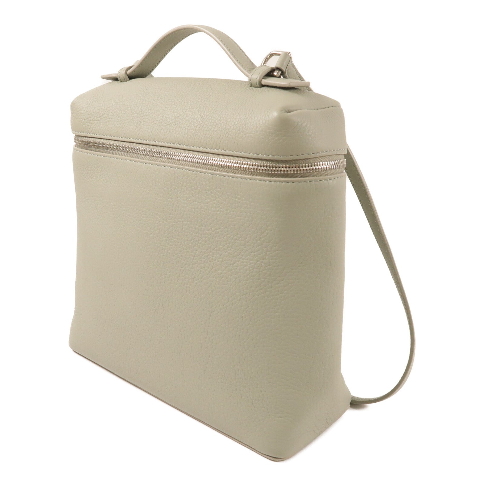 Loro Piana 牛皮皮革Extra Pocket BackPack銀扣背包