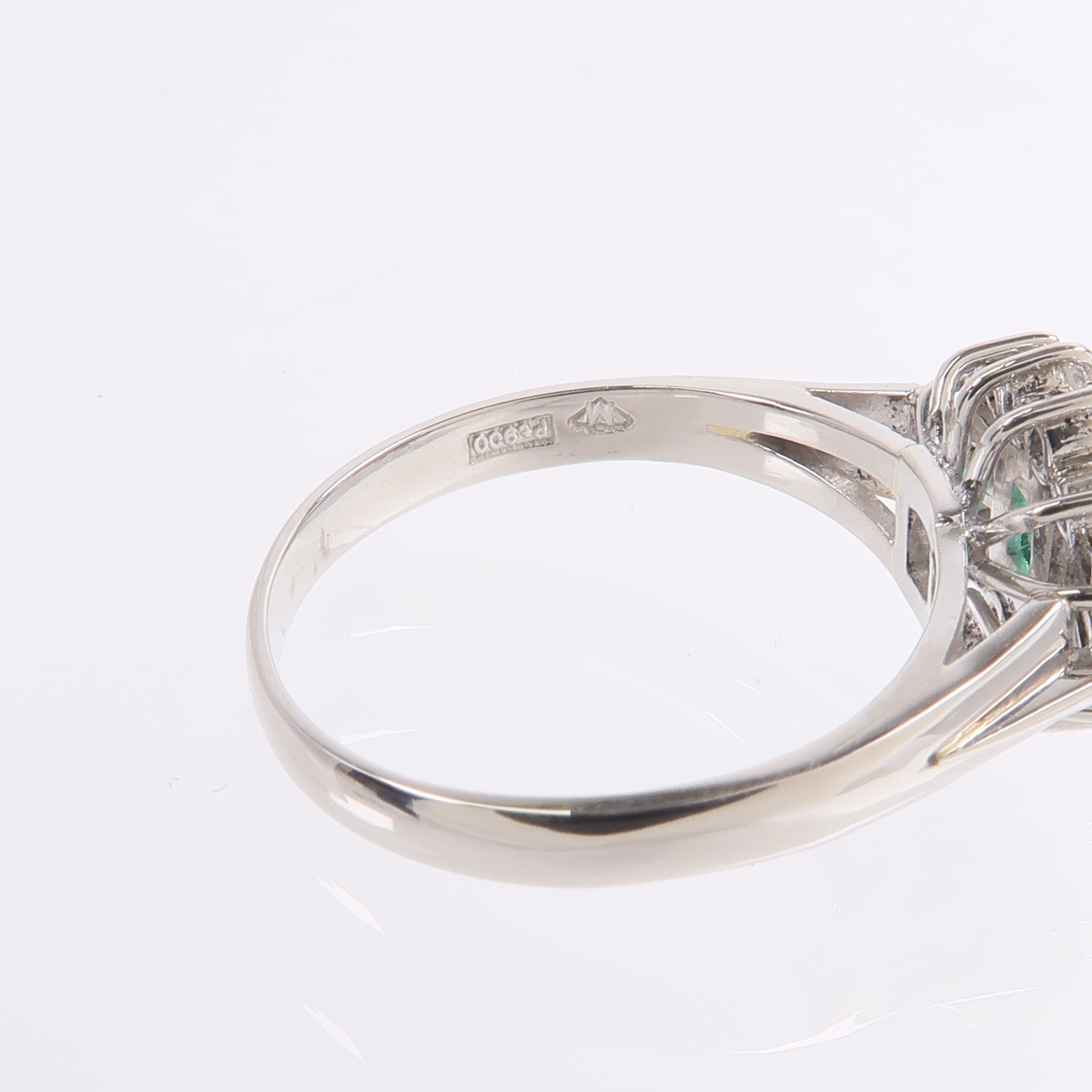 JEWELRY PT900鉑金Emerald Diamond Ring綠寶石/鑽石戒指