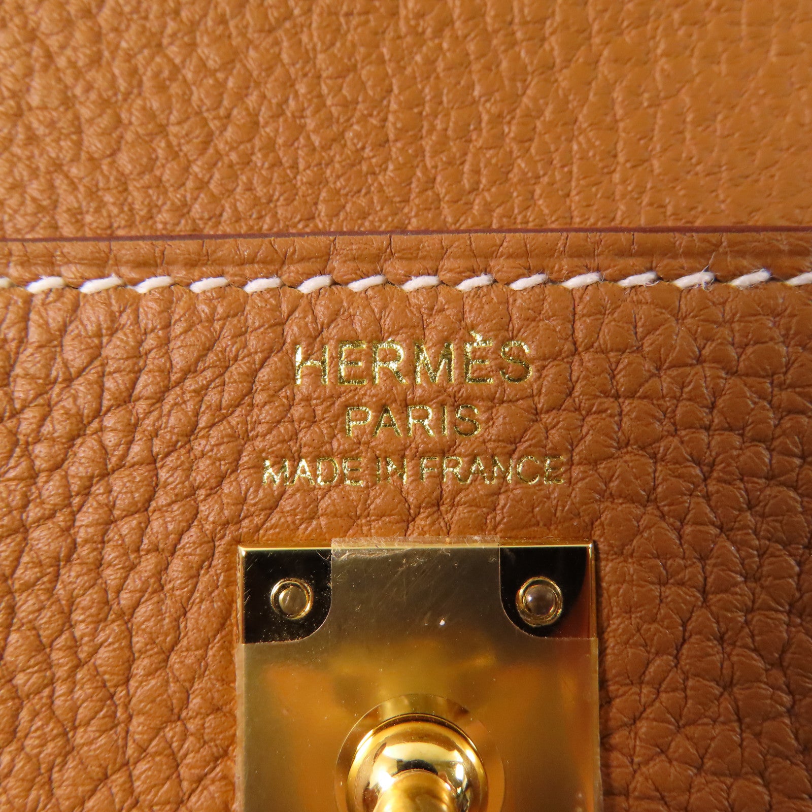 HERMES Togo皮革Kelly 25金扣手挽肩背兩用袋Gold
