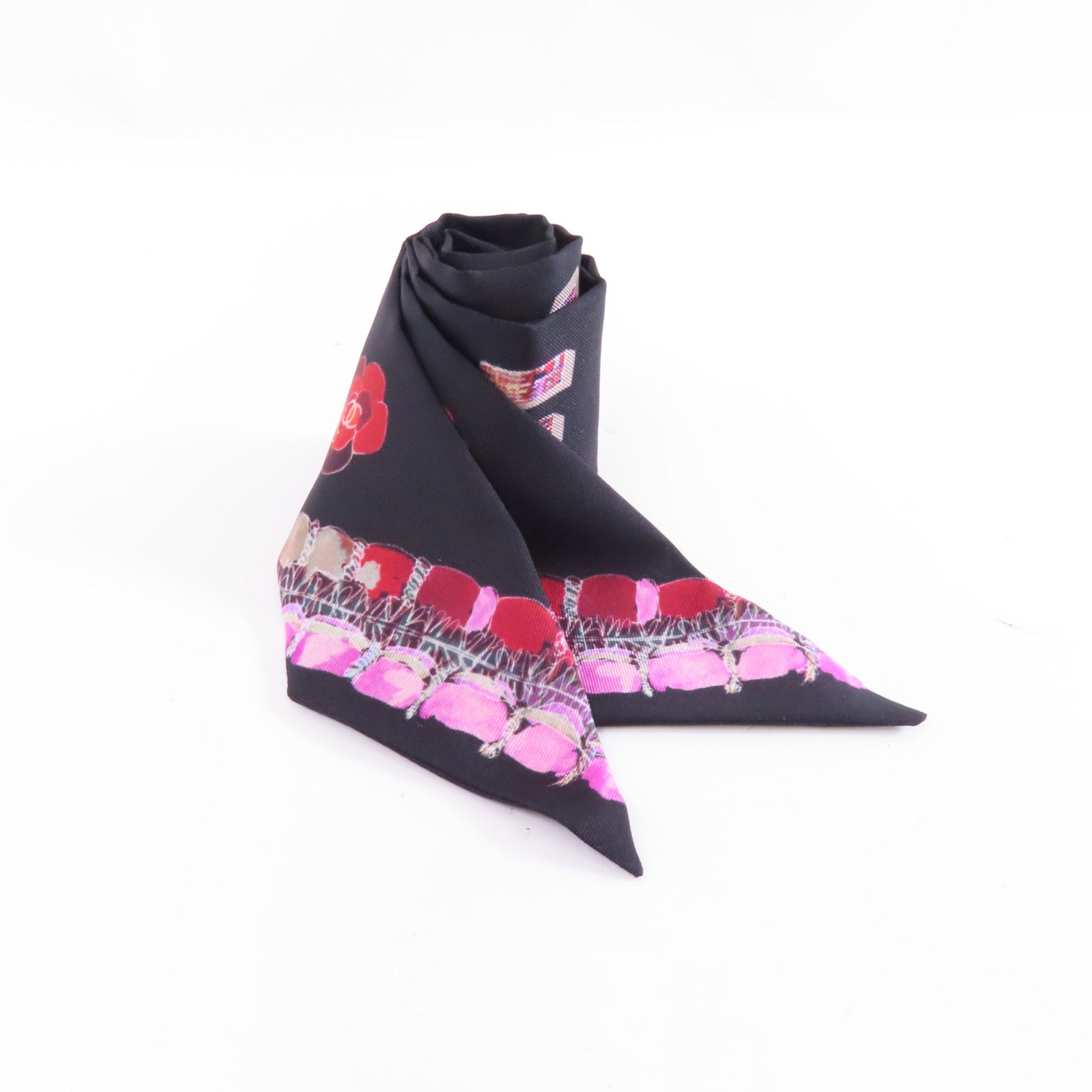 CHANEL 絲質Scarf絲巾黑色/彩色