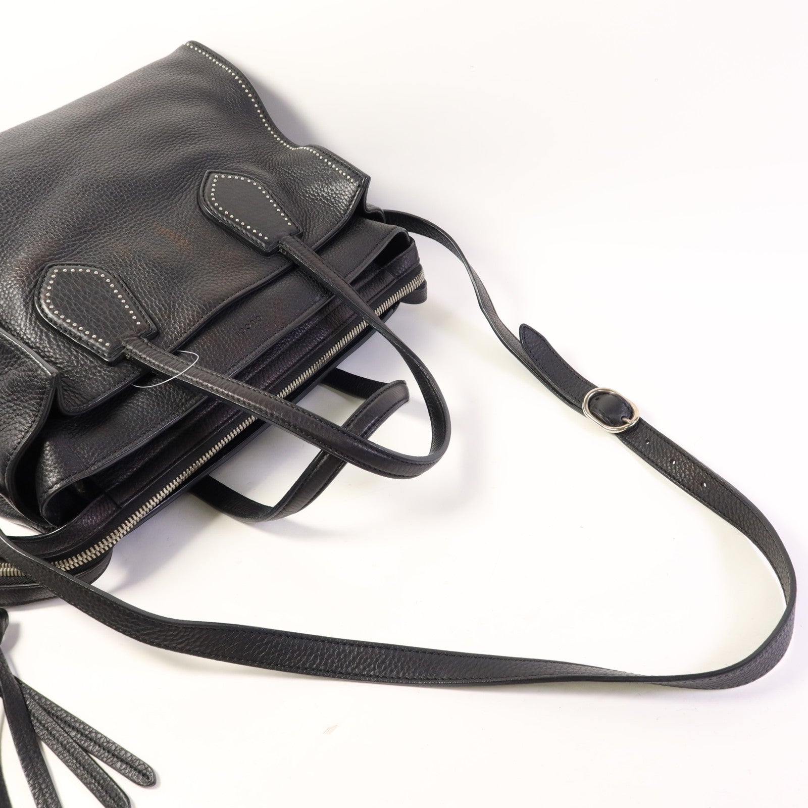 GUCCI 牛皮皮革2 Way Shoulder Bag銀扣手挽肩背兩用袋