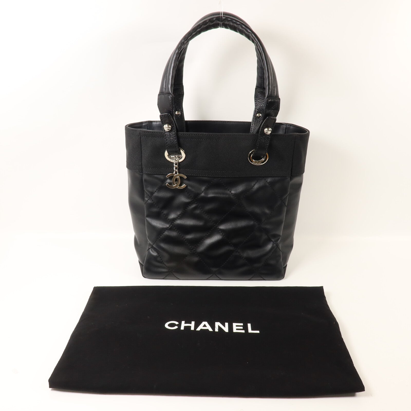 CHANEL 塗層帆布/尼龍Paris Biarritz手挽袋