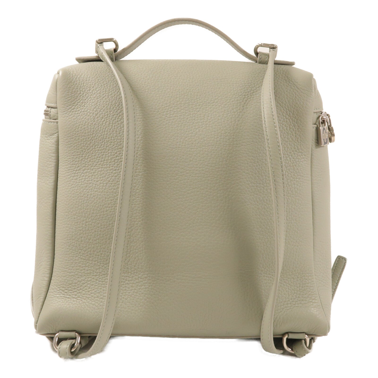Loro Piana 牛皮皮革Extra Pocket BackPack銀扣背包
