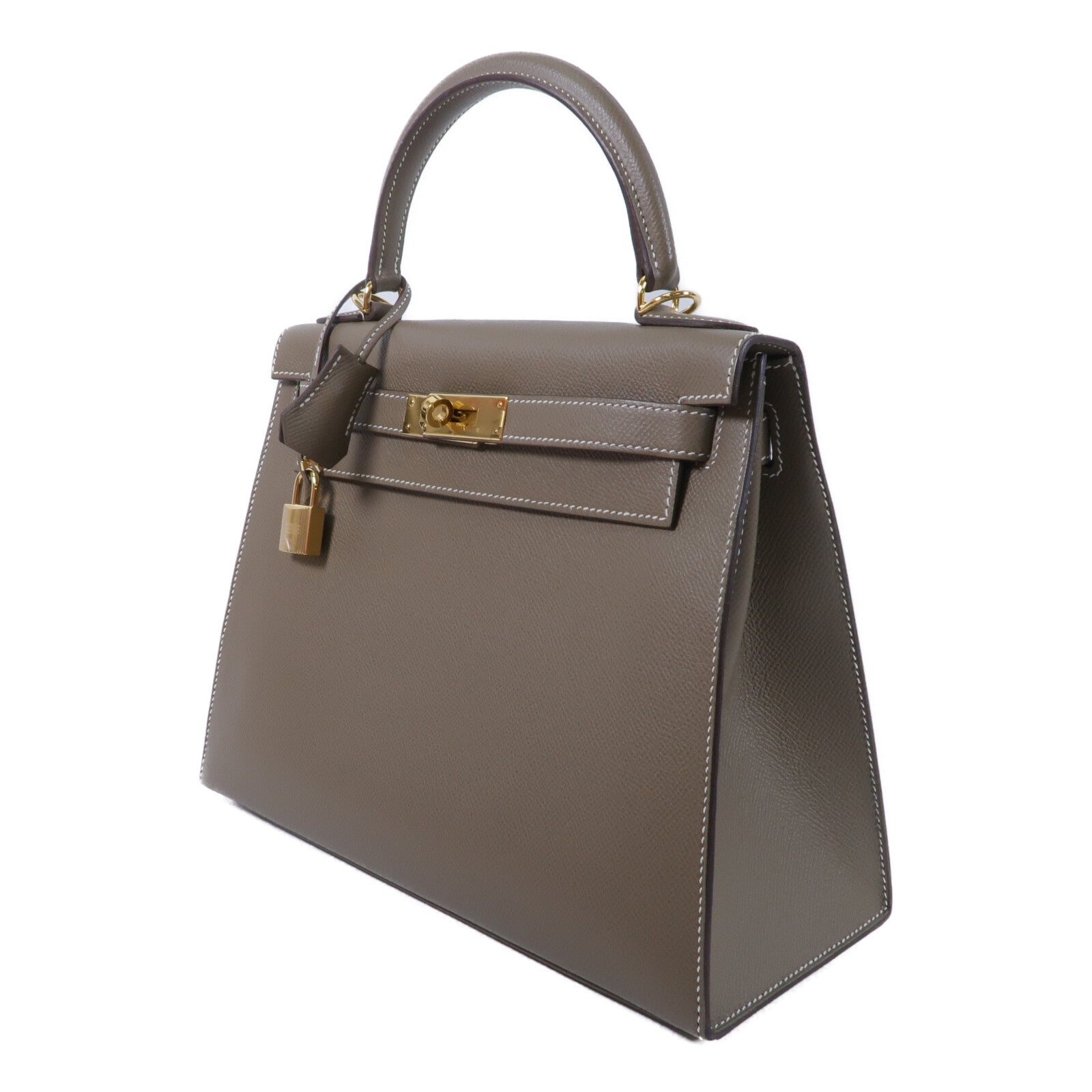 HERMES Epsom皮革Kelly 28手挽肩背兩用袋Etoupe