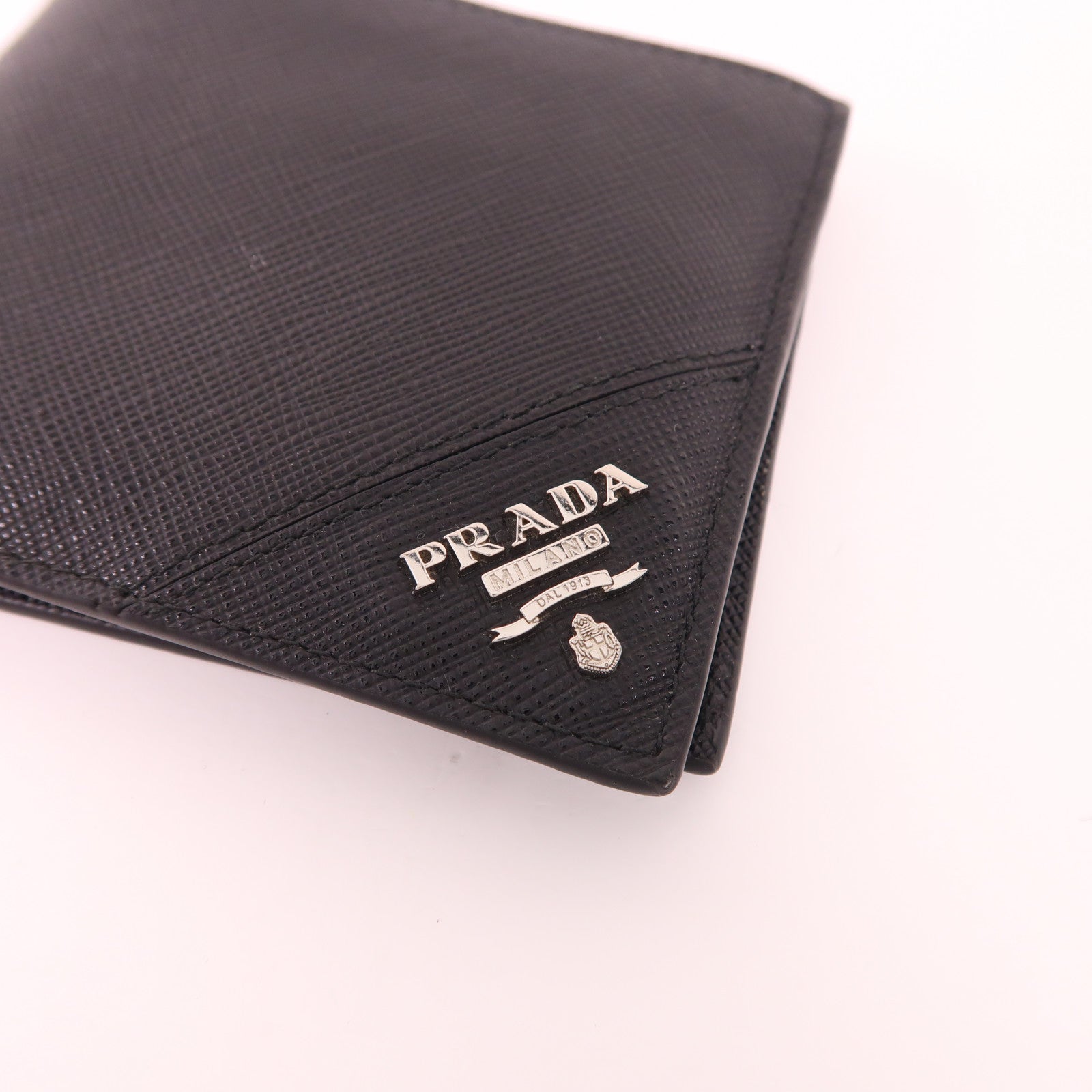PRADA 牛皮皮革Wallet銀扣錢包