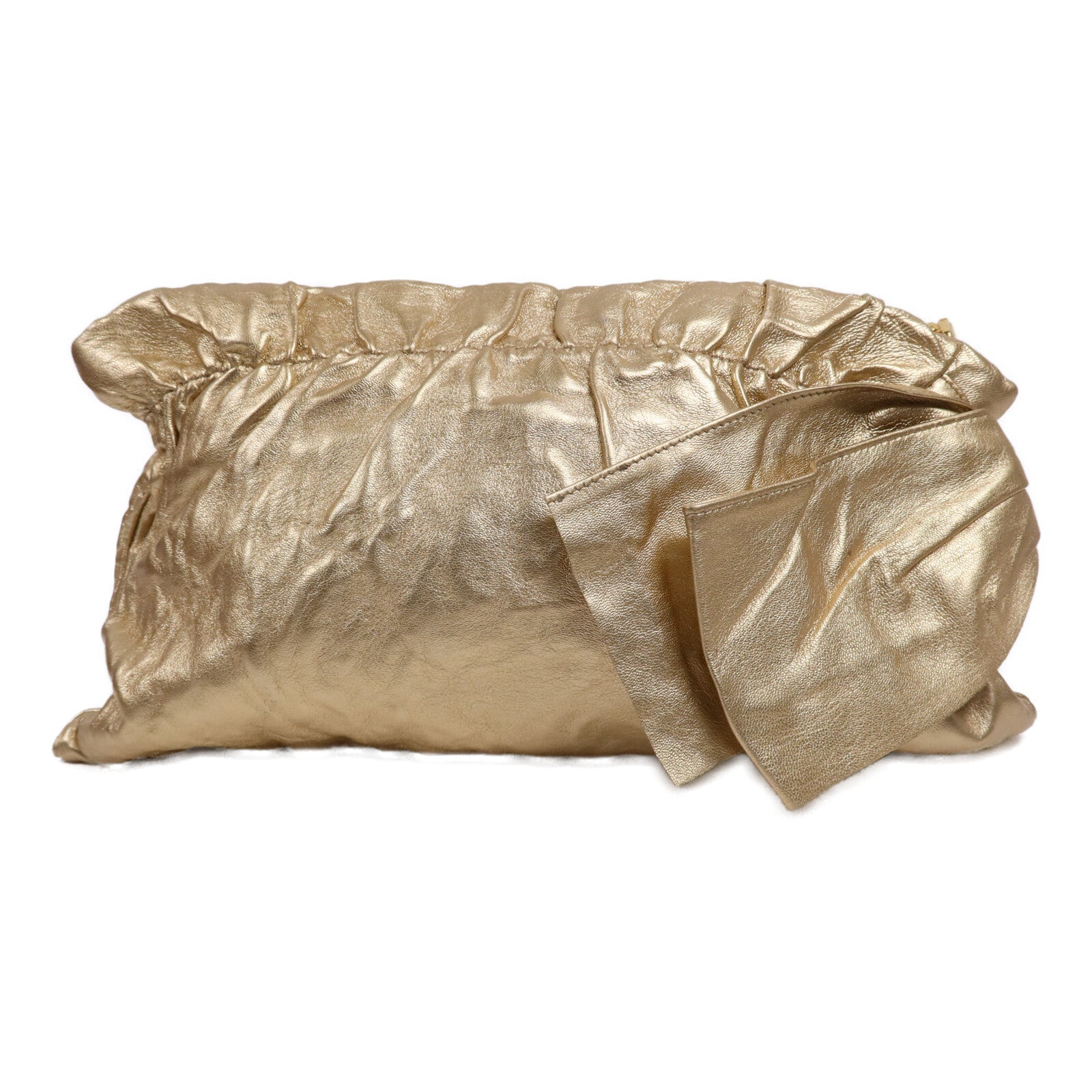 PRADA 牛皮皮革Pouch金扣手拿包