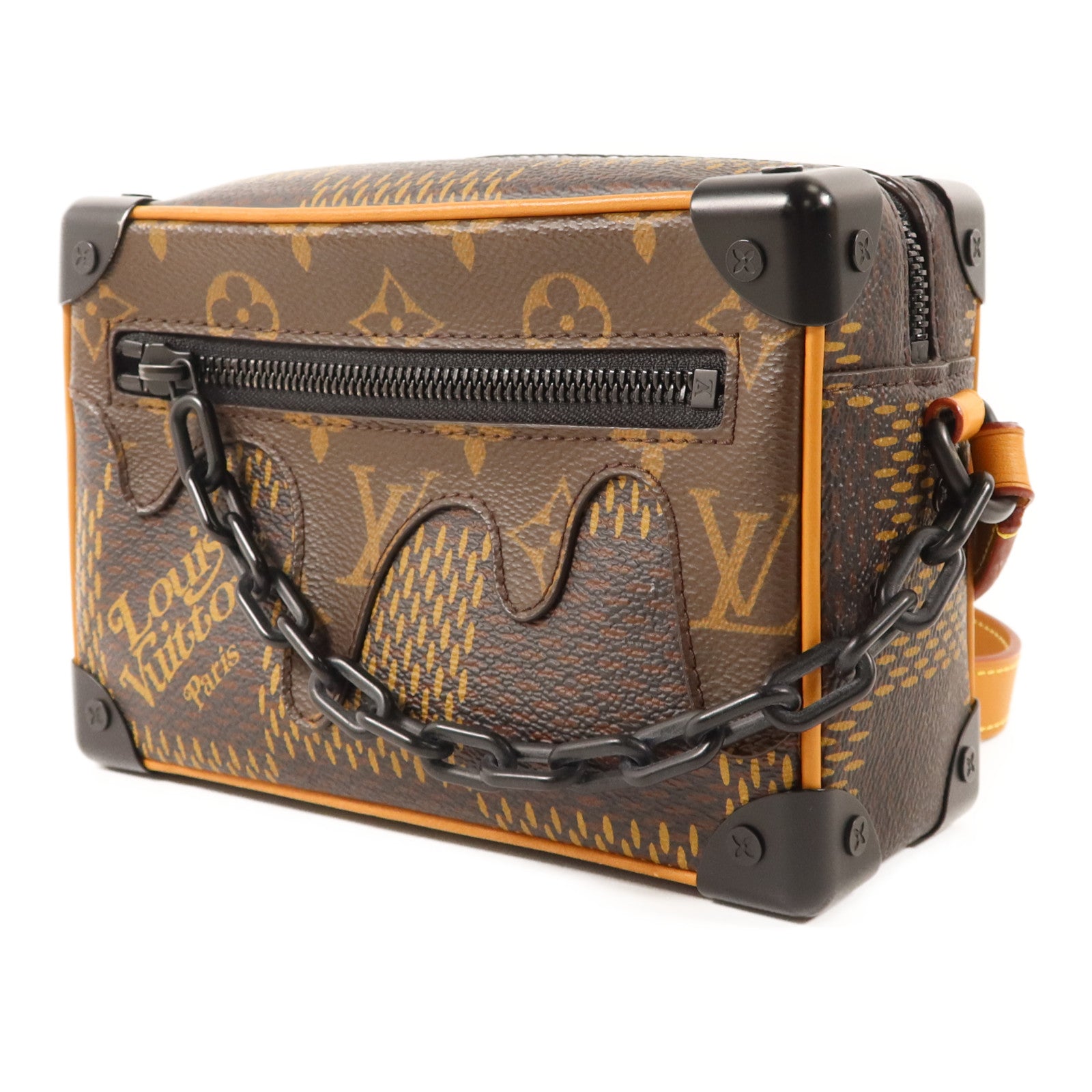 LOUIS VUITTON Damier Giant Ebene × Nigo Mini Soft Trunk肩背袋