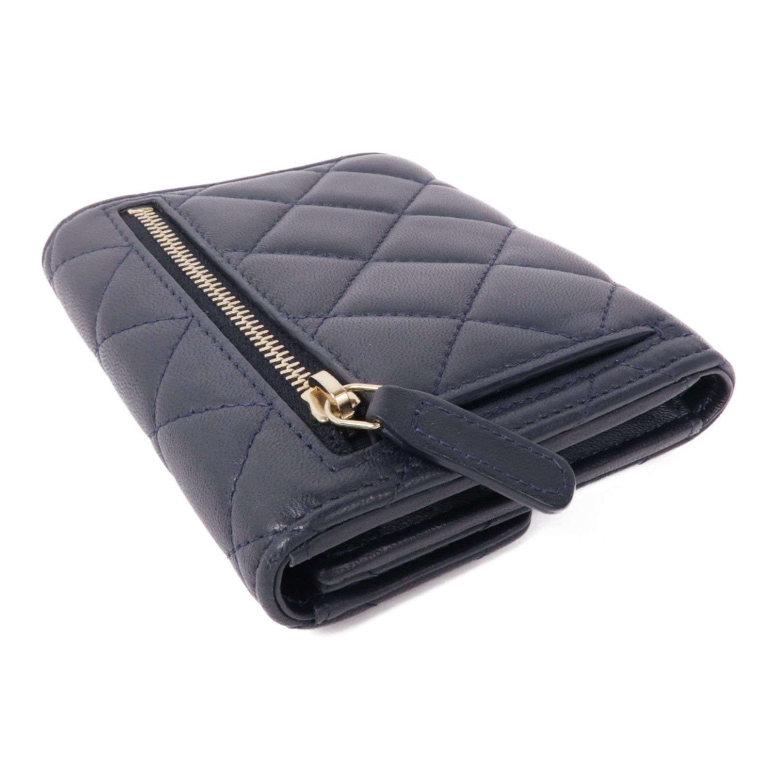 CHANEL 羊皮皮革Wallet金扣錢包