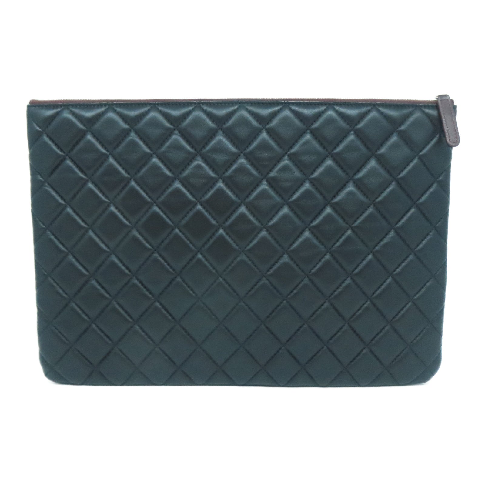 CHANEL **【激減優惠】菱格羊皮皮革Clutch Bag金扣手拿包黑色