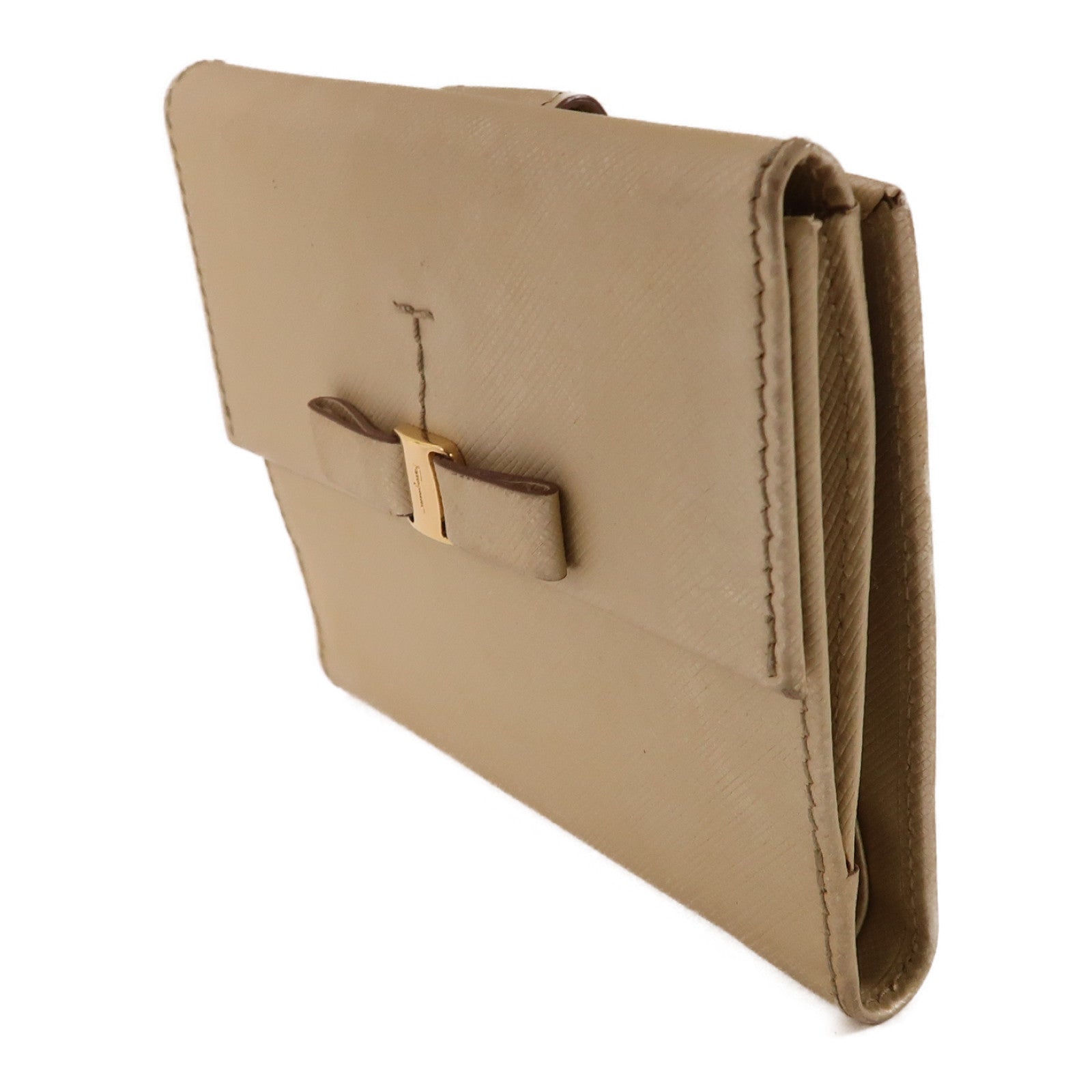 Salvatore Ferragamo 【激減優惠】牛皮皮革Wallet金扣錢包