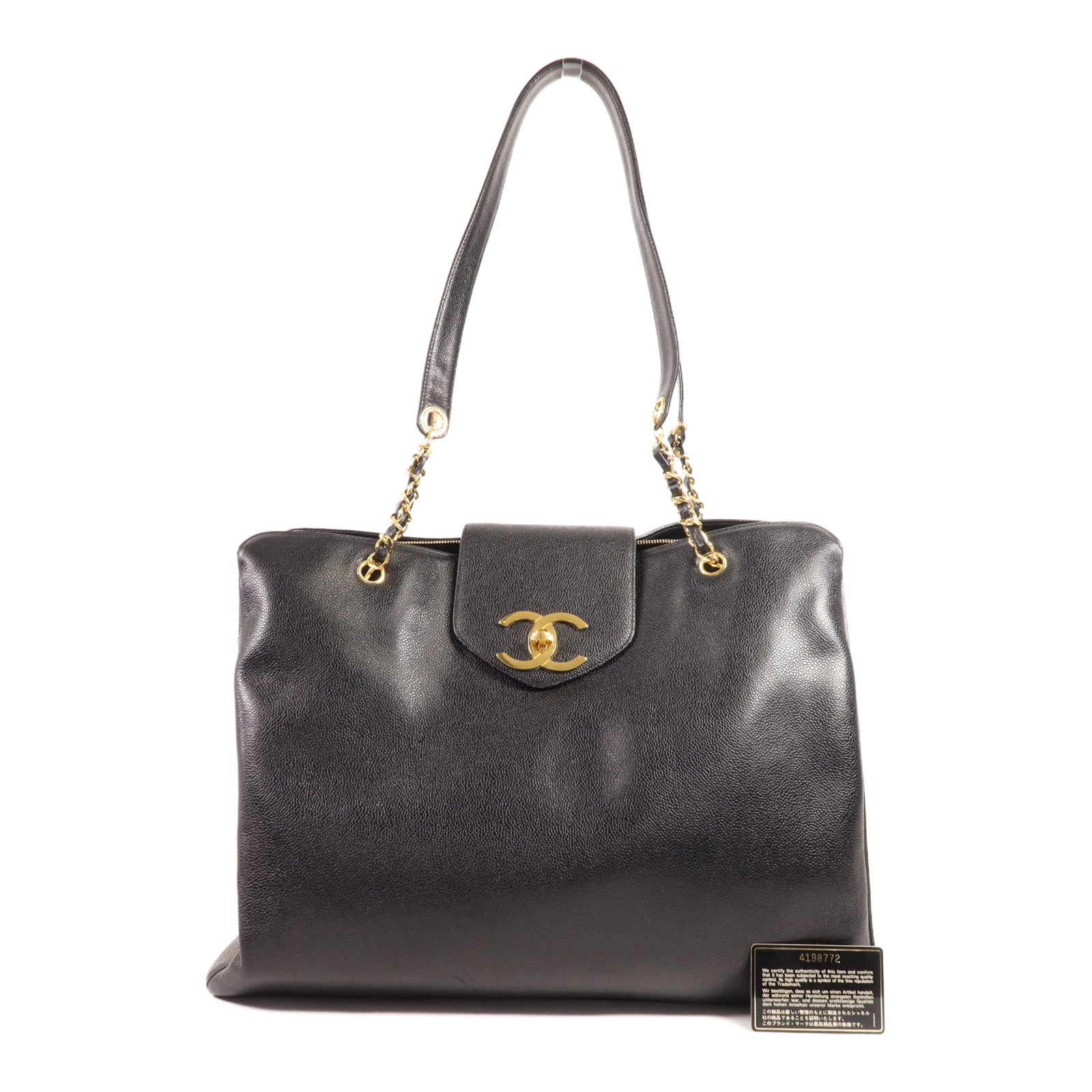 CHANEL 牛皮皮革Vintage Tote Bag金扣肩背袋