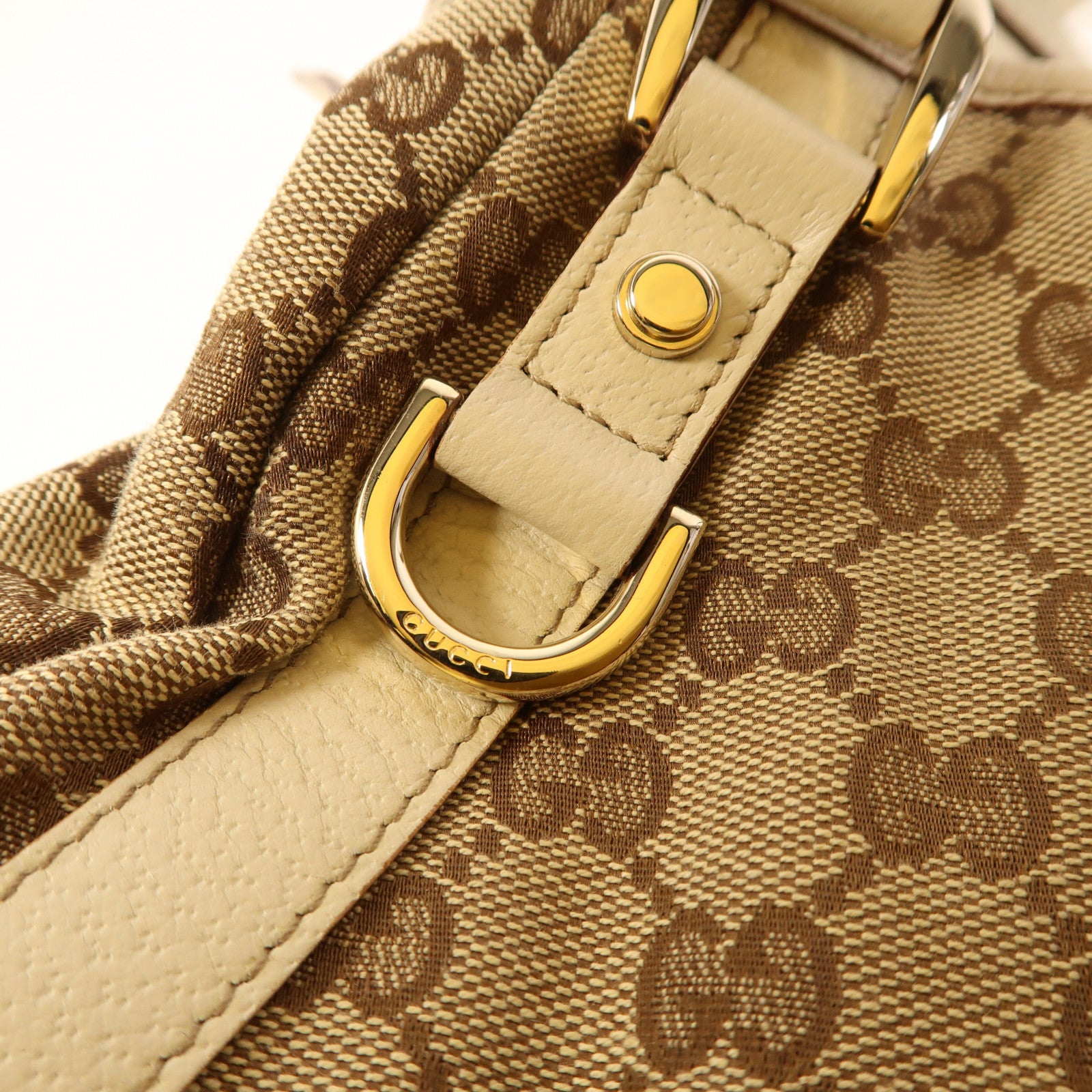 GUCCI 帆布Shoulder Bag銀扣肩背袋