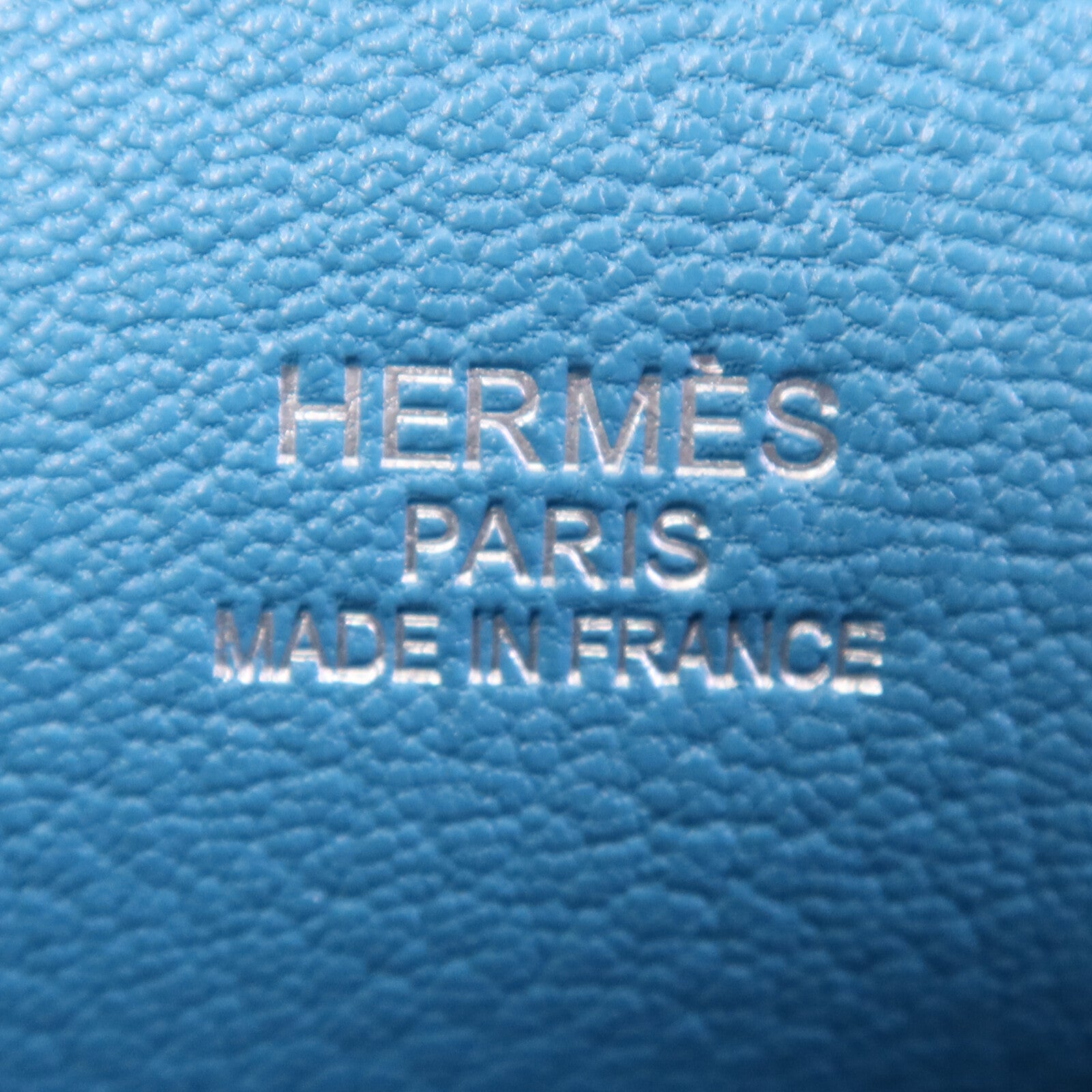 HERMES Clemence皮革Jypesiere 34銀扣肩背袋Turquoise