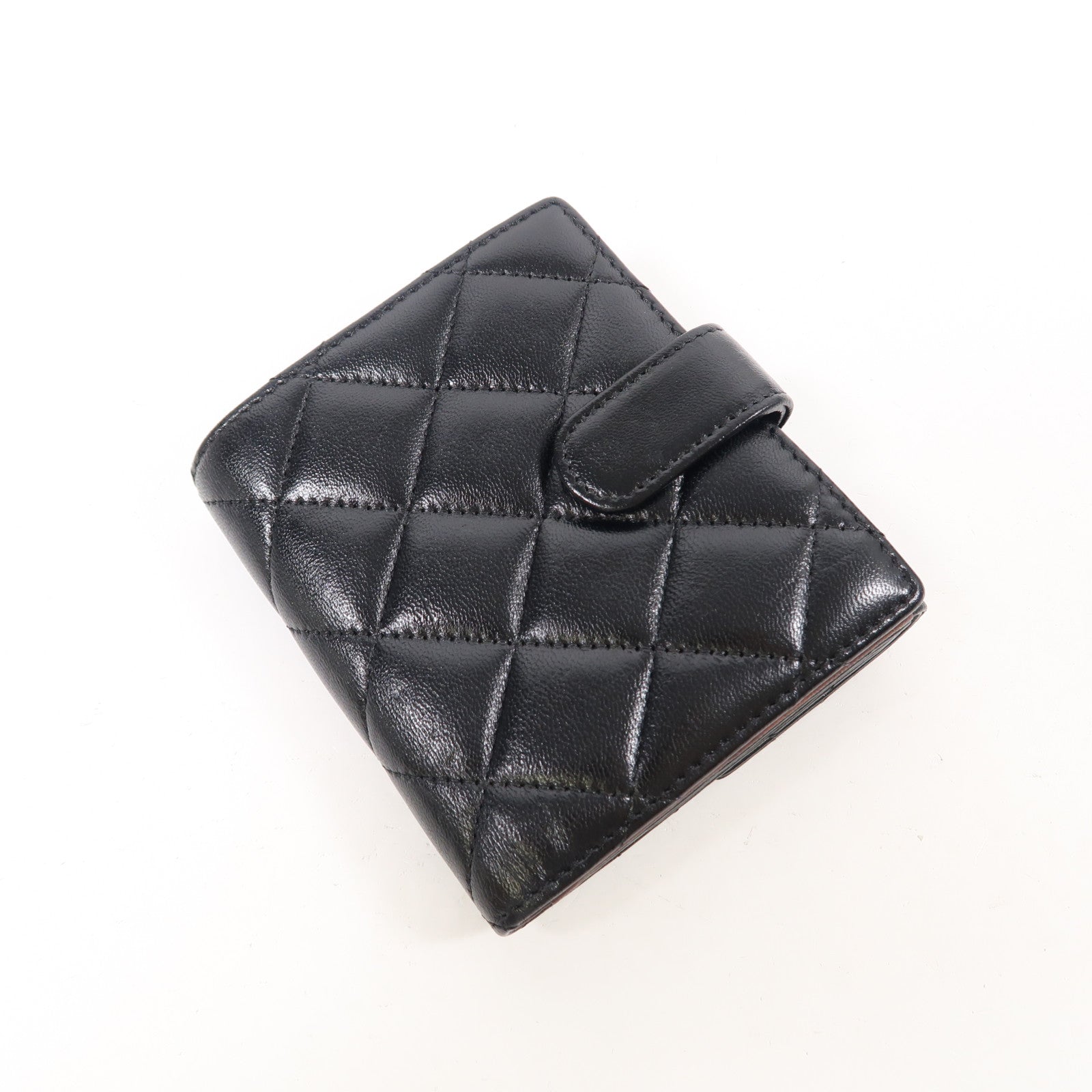CHANEL 羊皮皮革Wallet銀扣錢包