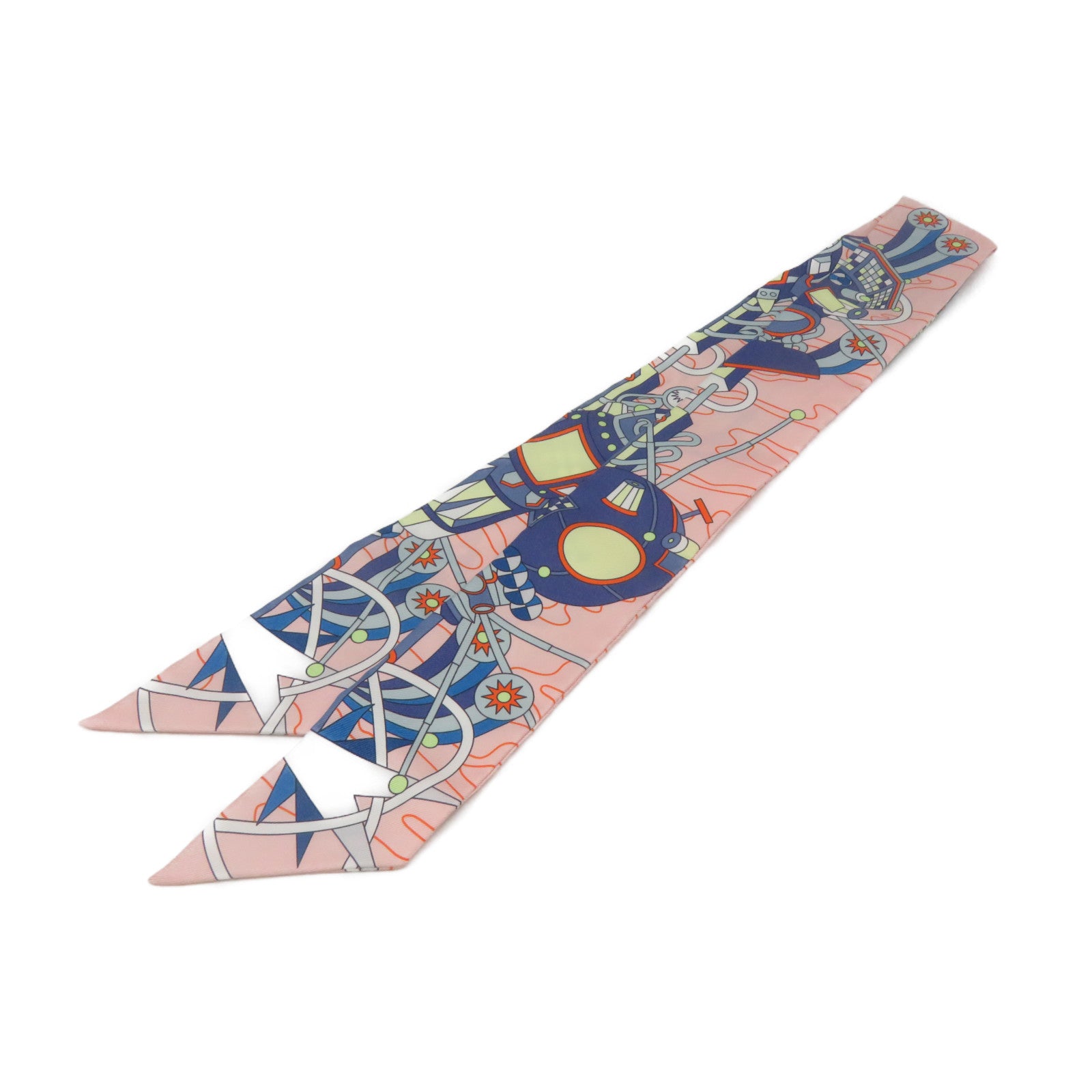 HERMES 【激減優惠】絲質Twilly Silk絲巾粉紅色