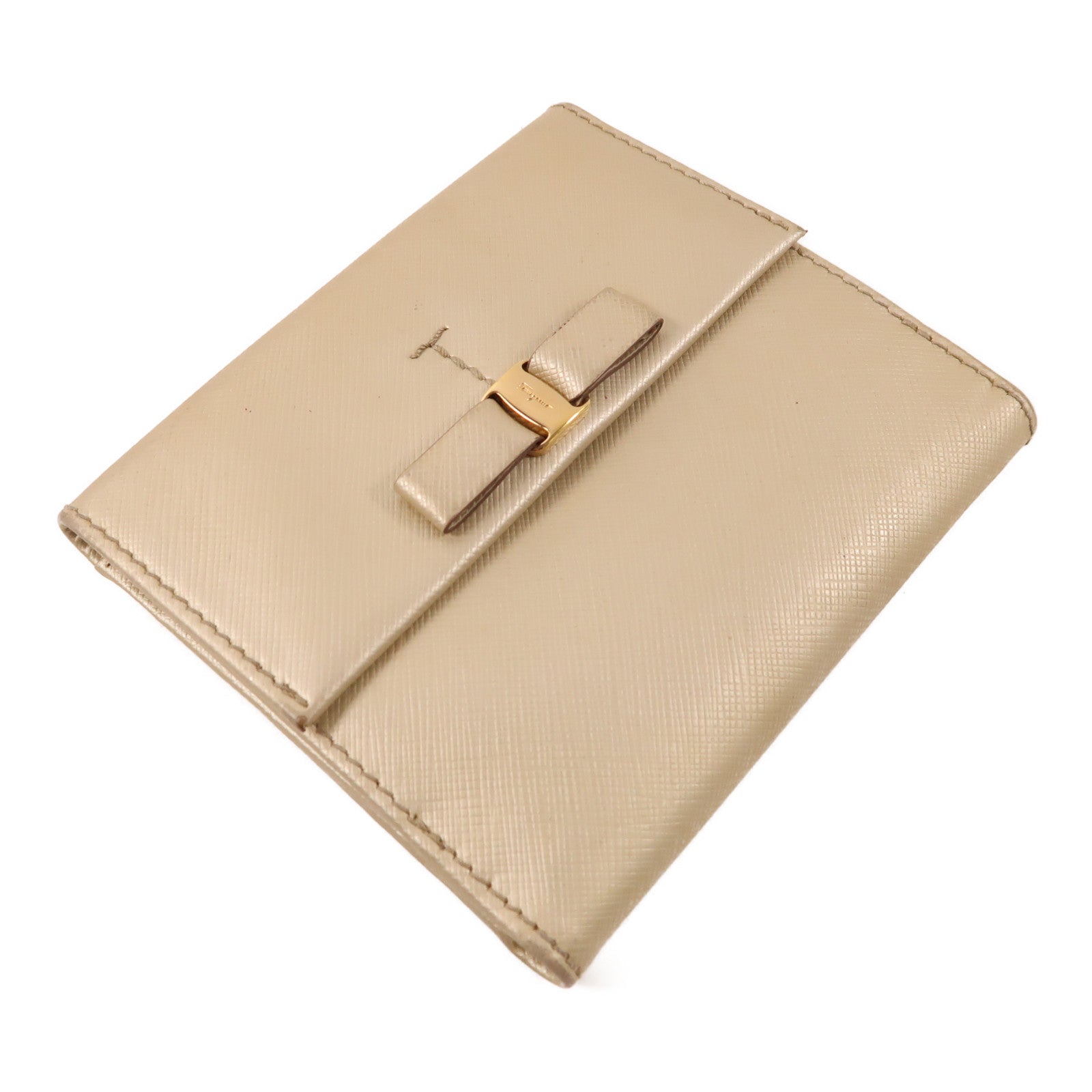 Salvatore Ferragamo 【激減優惠】牛皮皮革Wallet金扣錢包