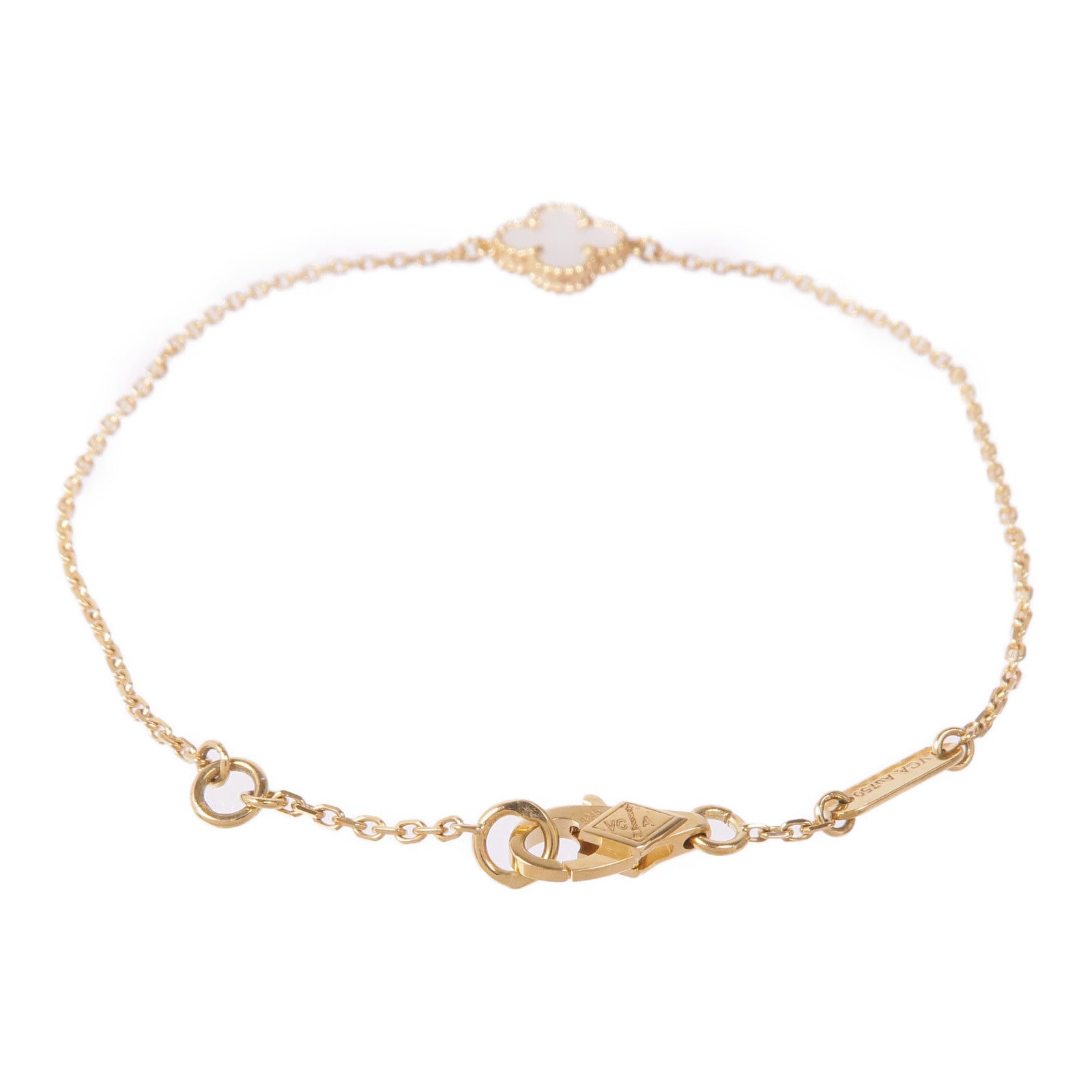 Van Cleef & Arpels 18K黃金/珍珠母貝Sweet Alhambra手鏈