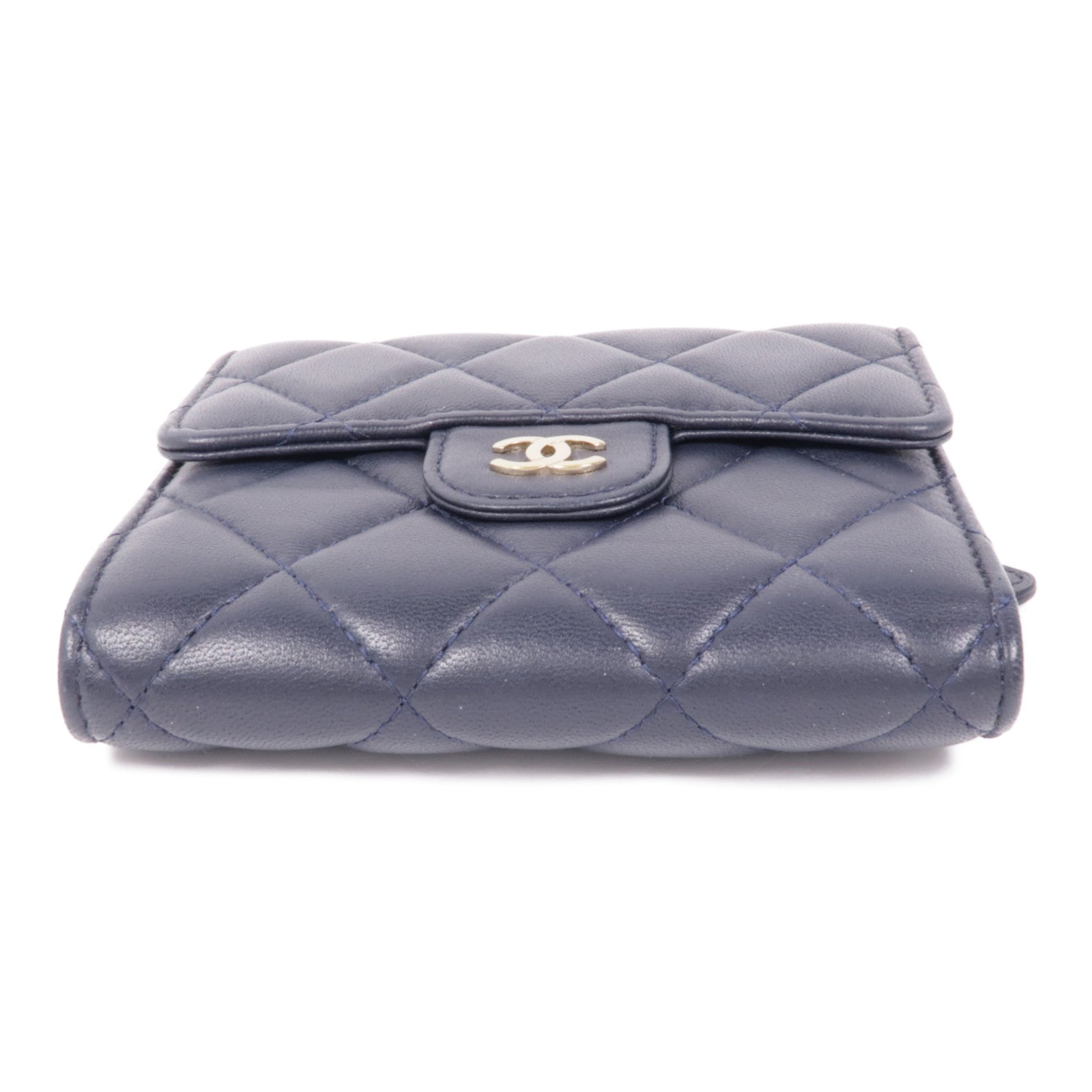 CHANEL 羊皮皮革Wallet金扣錢包